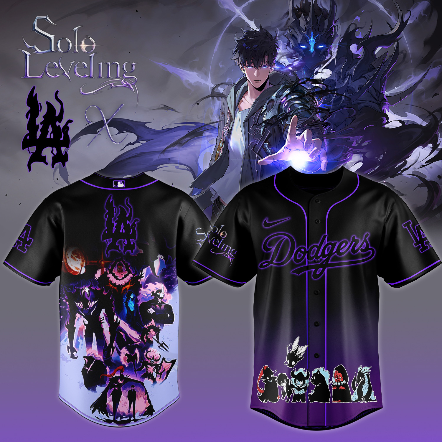 Los Angeles Dodgers X Solo Leveling Jersey Fan Merch