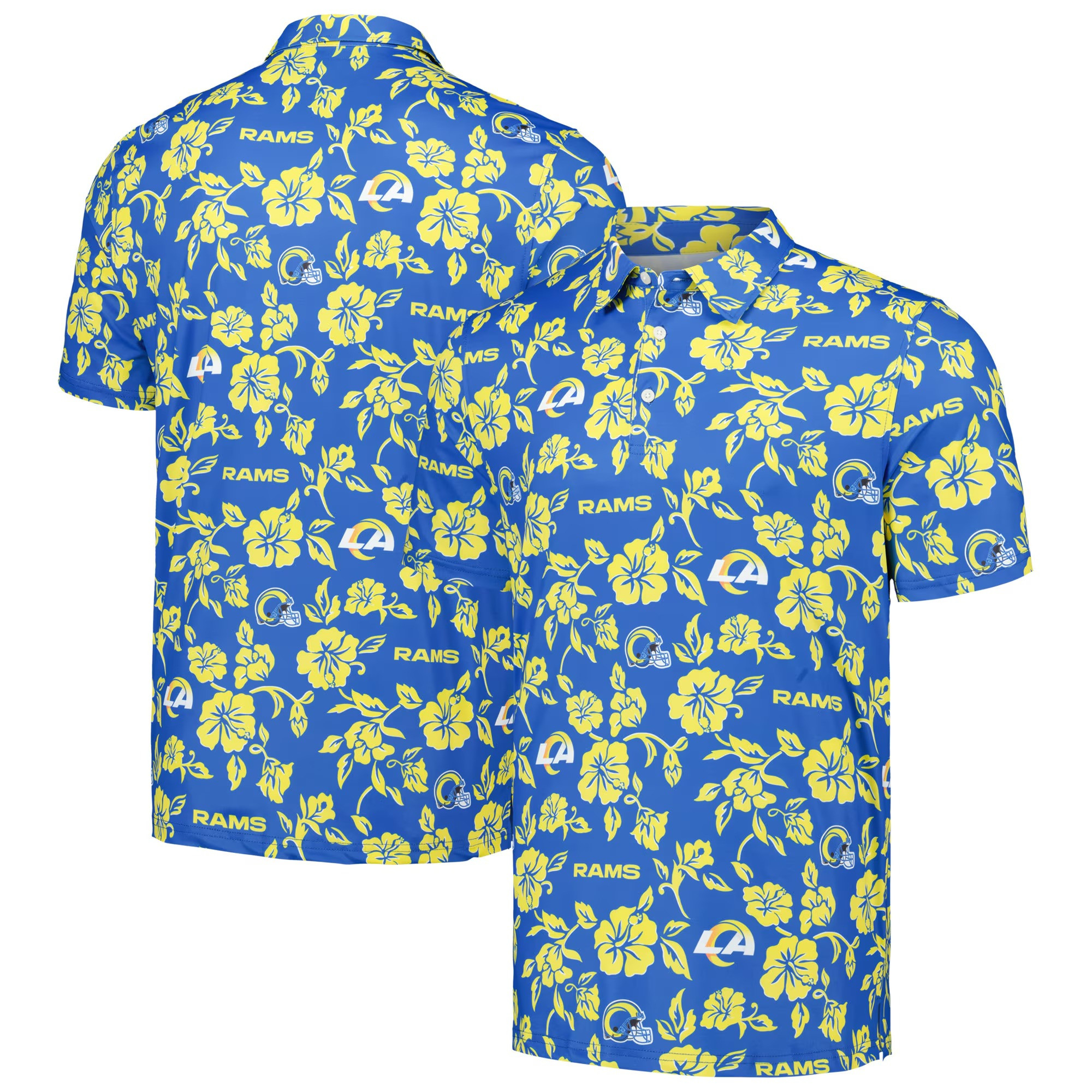 Los Angeles Rams Polo Shirt NFL Aloha Shirt Unique Gifts For Dad Father's Day Ideas