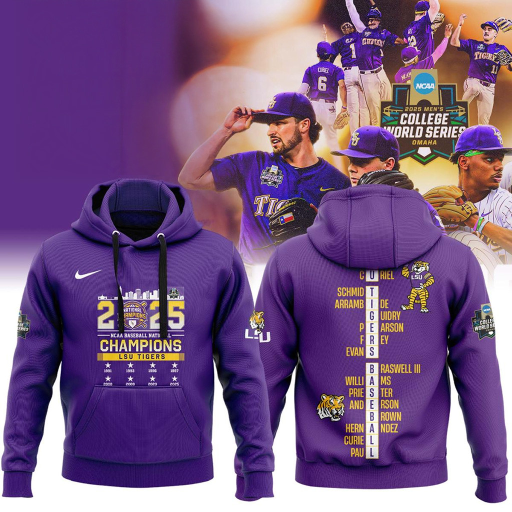 LSU Championship Hoodie LSU Tigers 2025 Baseball National Champions Merch