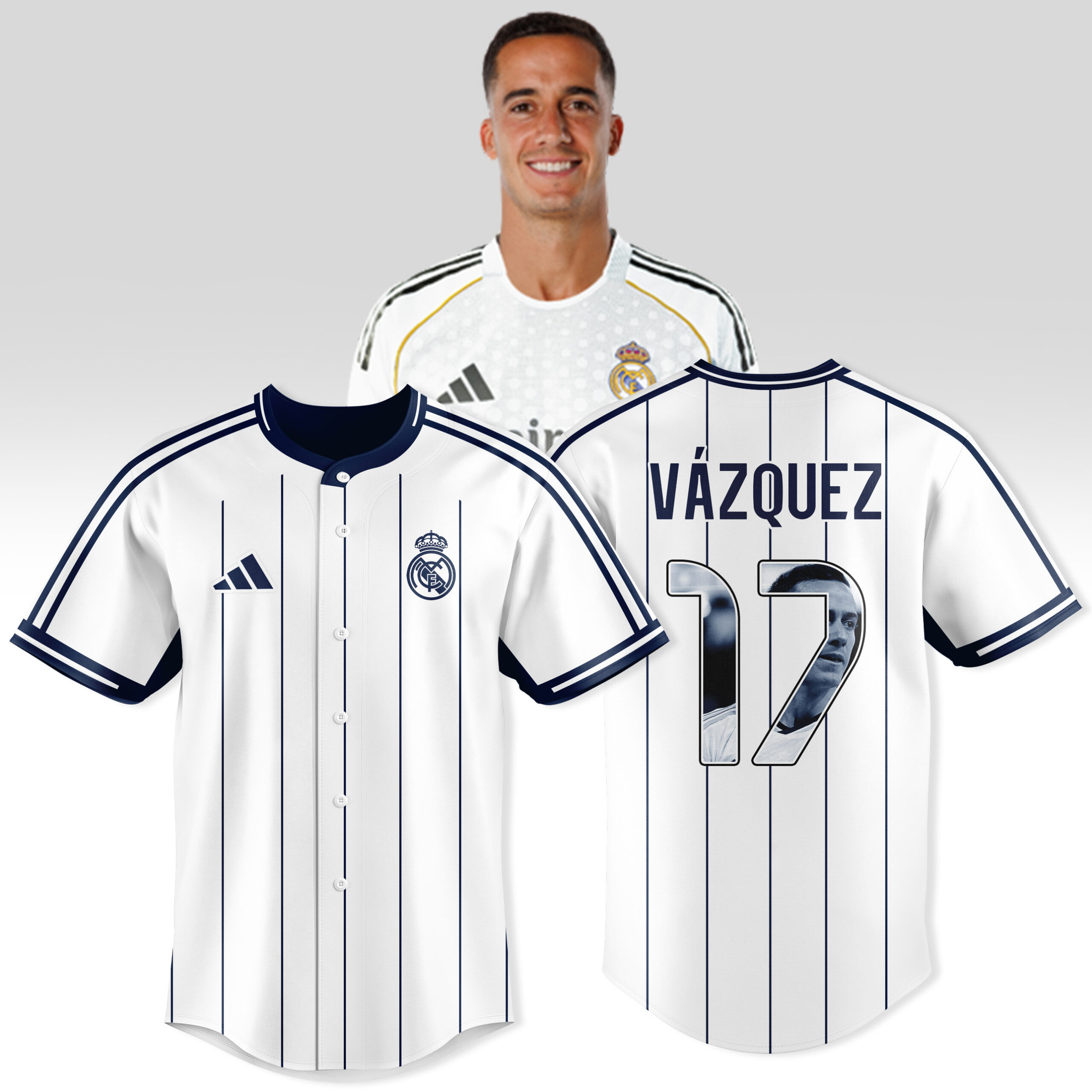 Lucas Vazquez Iglesias 17 Real Madrid Personalized Baseball Jersey For Fans