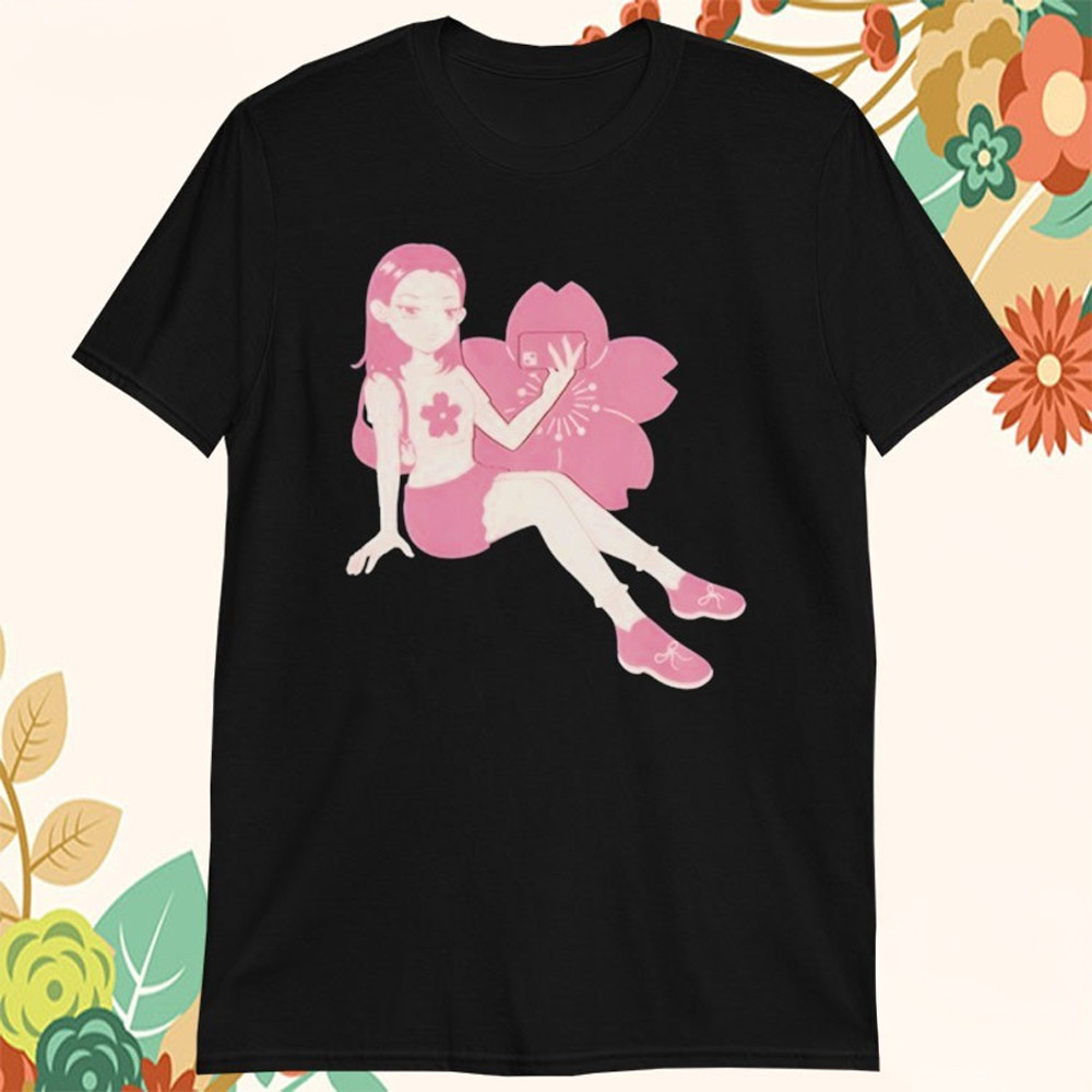 Mandys With Flower T-shirts Black Everyday Wear Present For Men Woman