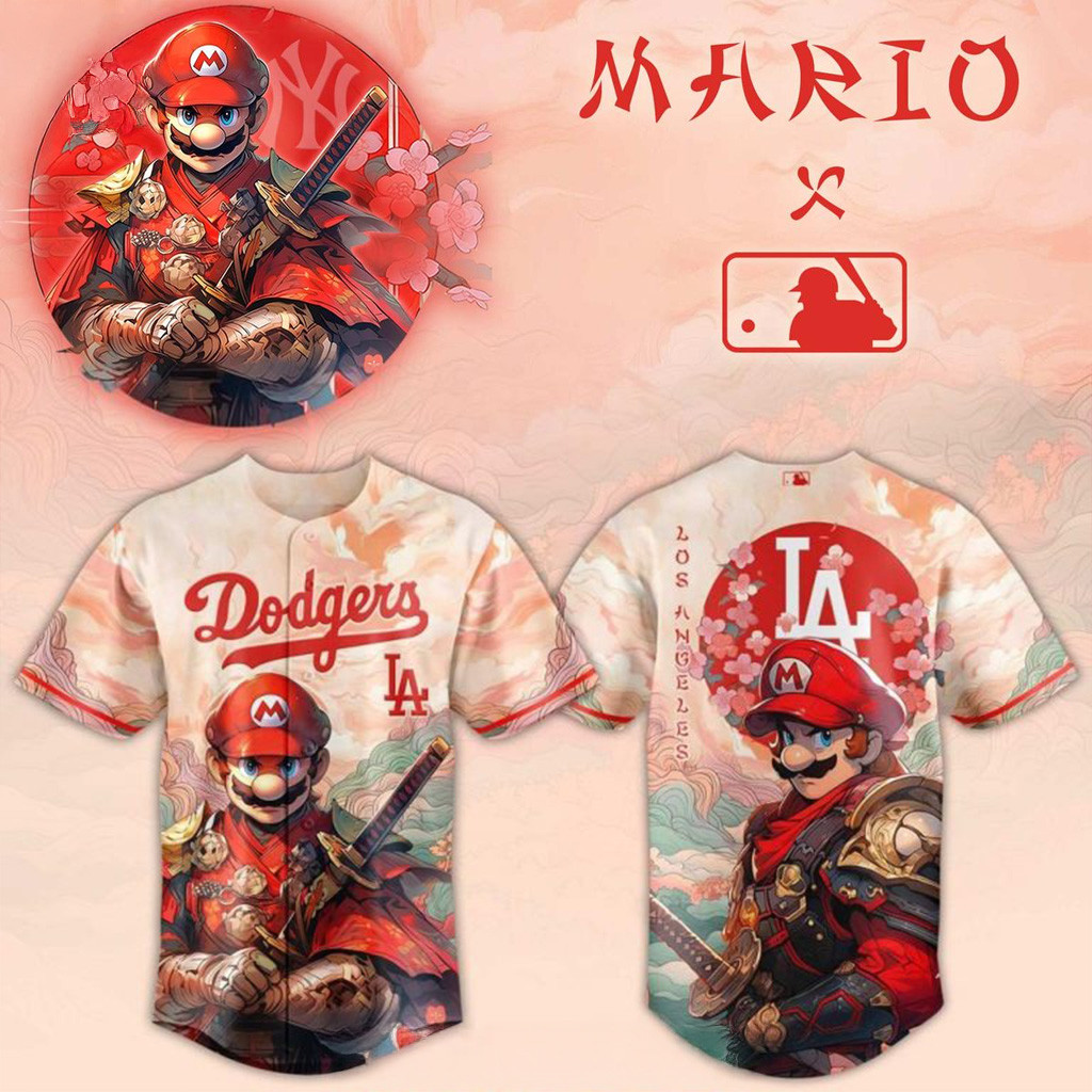 Mario Samurai Hero Los Angeles Dodgers Baseball Jersey Gifts For Baseball Lovers