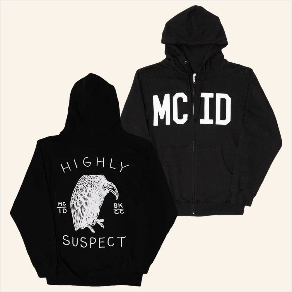 Mcid Zip Up Hoodie Highly Suspect Merch Best Birthday Gifts For Dudes BFF Gifts Ideas
