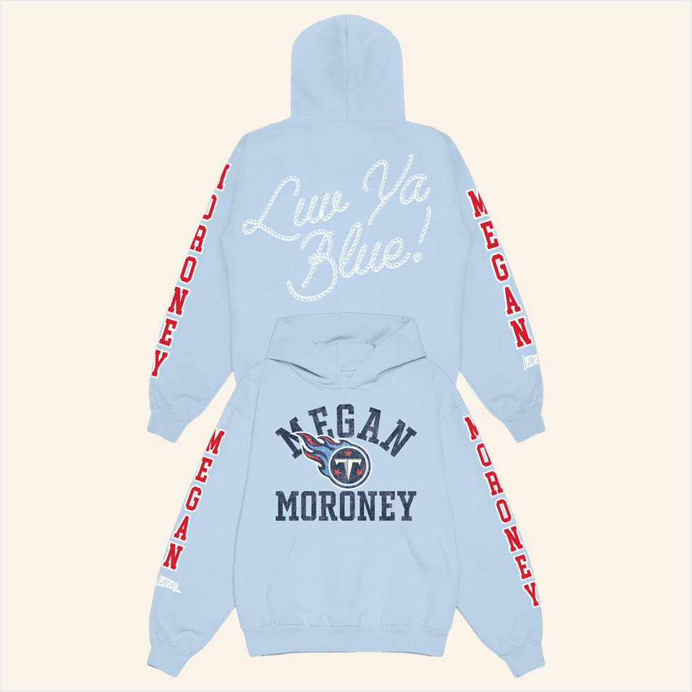 Megan Moroney x Tennessee Titans Varsity Block Hoodie Megan Moroney Merch Gifts For Friends