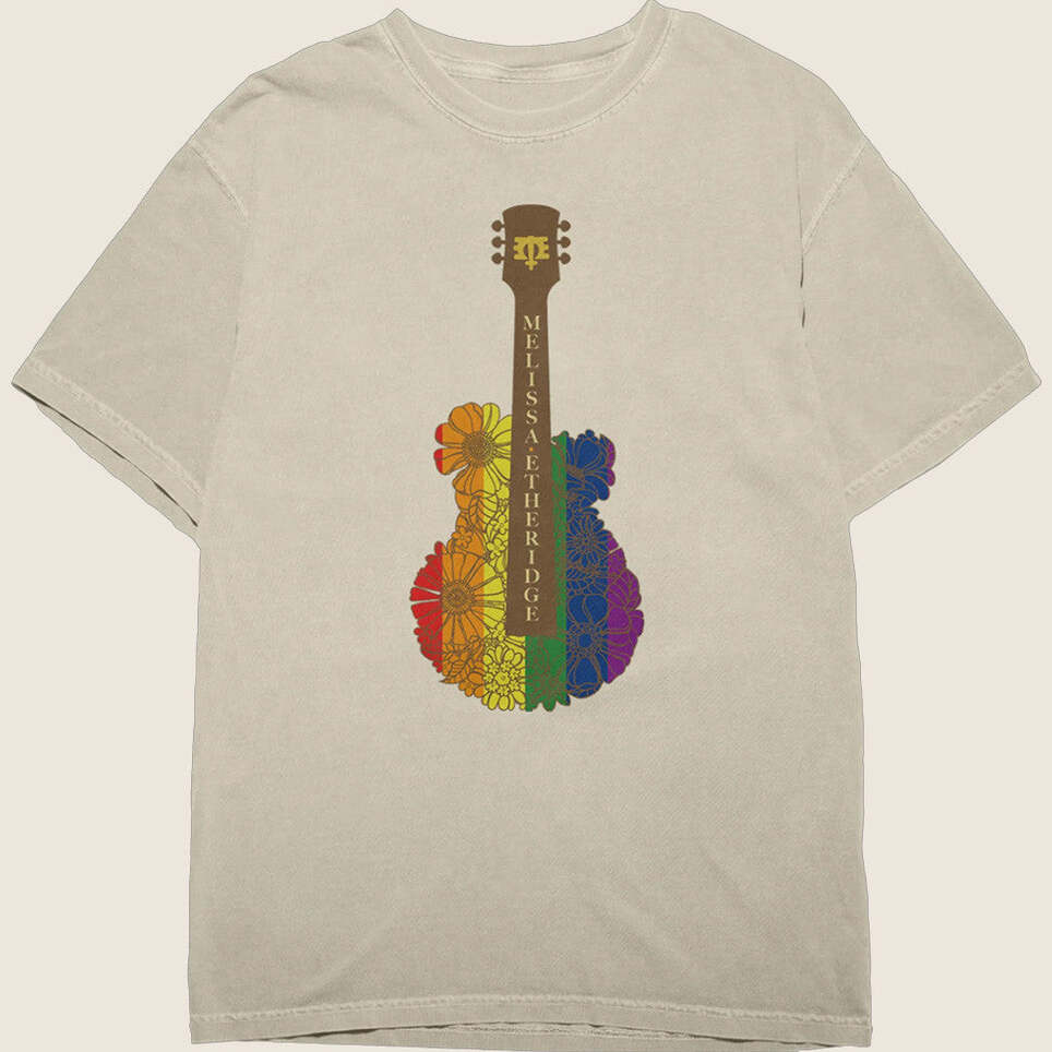 Melissa Etheridge Merch Pride Flower Guitar T-Shirt Gifts For Girlfriend Gifts For Besties