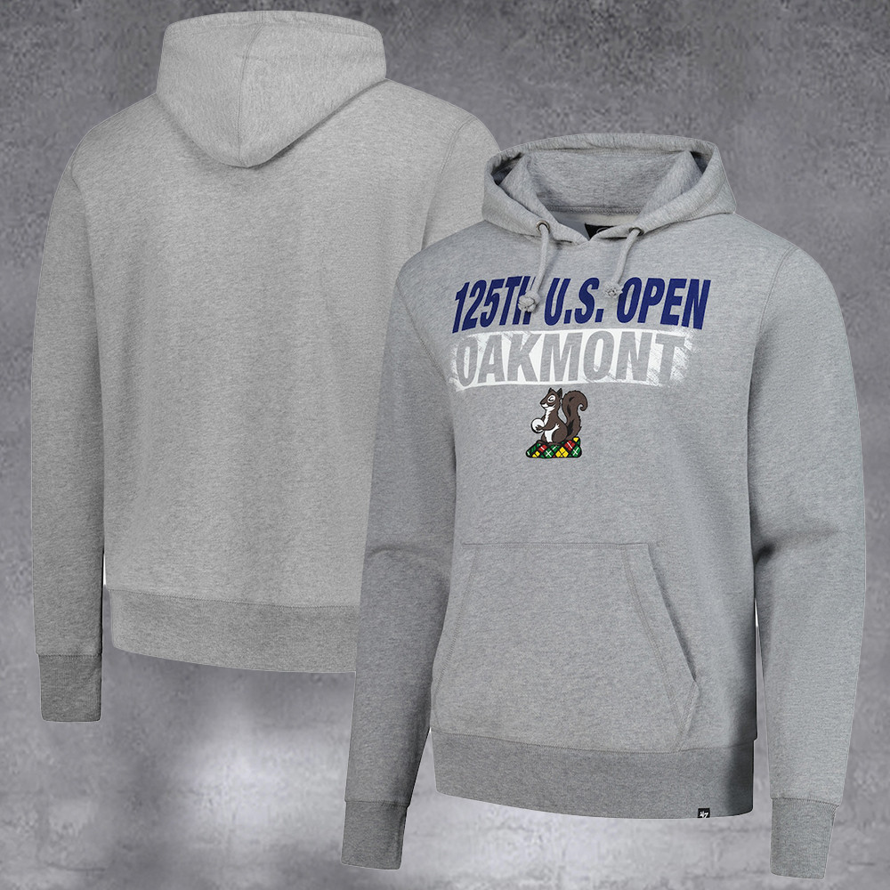 Men's 2025 U.S. Open 47 Gray Base Slide Headline Pullover Hoodie Good Gifts For Father's Day