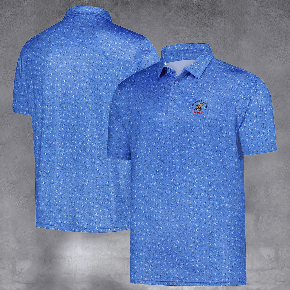 Men's 2025 U.S. Open Blue On Tour Polo Good Gifts For Golf Players