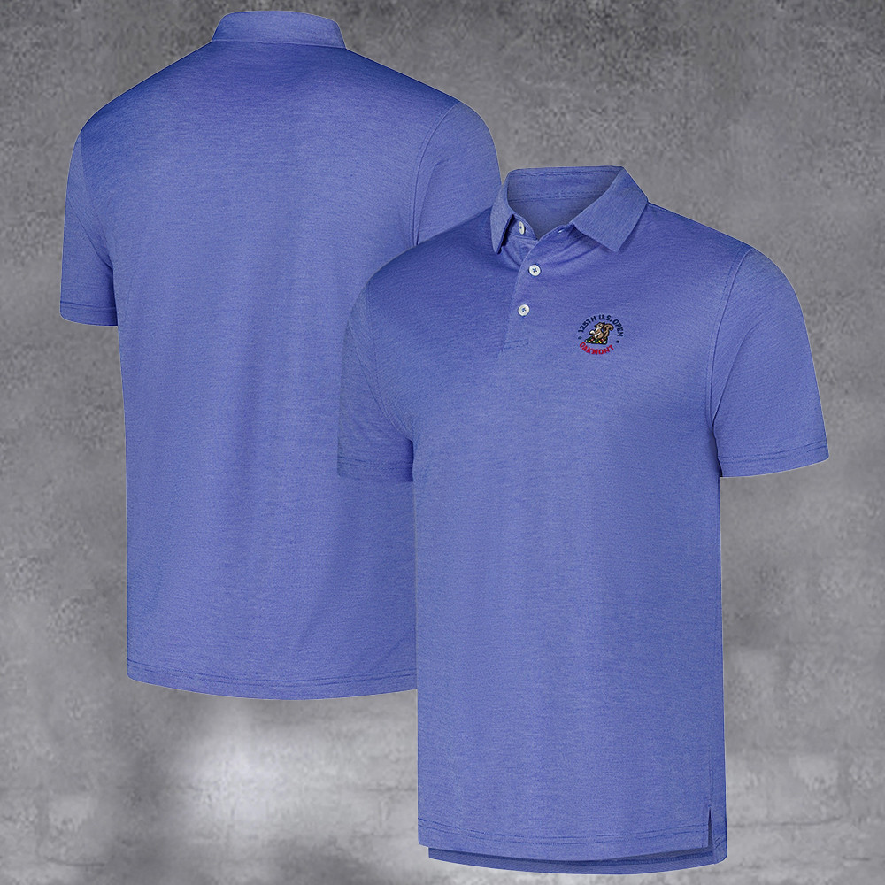 Men's 2025 U.S. Open Championship Blue Butter Stripe Tri Blend Polo For Men