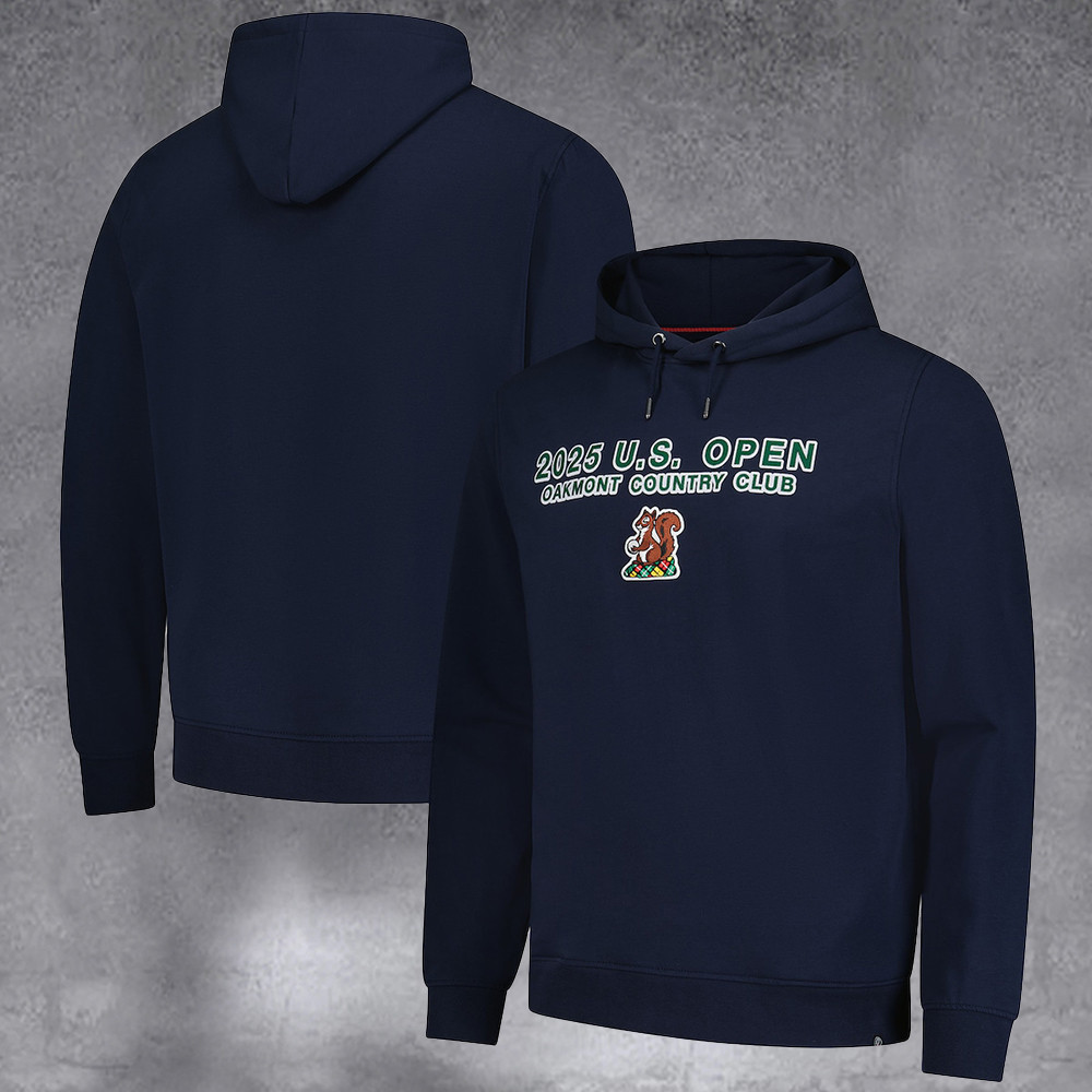 Men's 2025 U.S. Open Imperial Navy Crest Fleece Pullover Hoodie Gifts For Sport Lovers