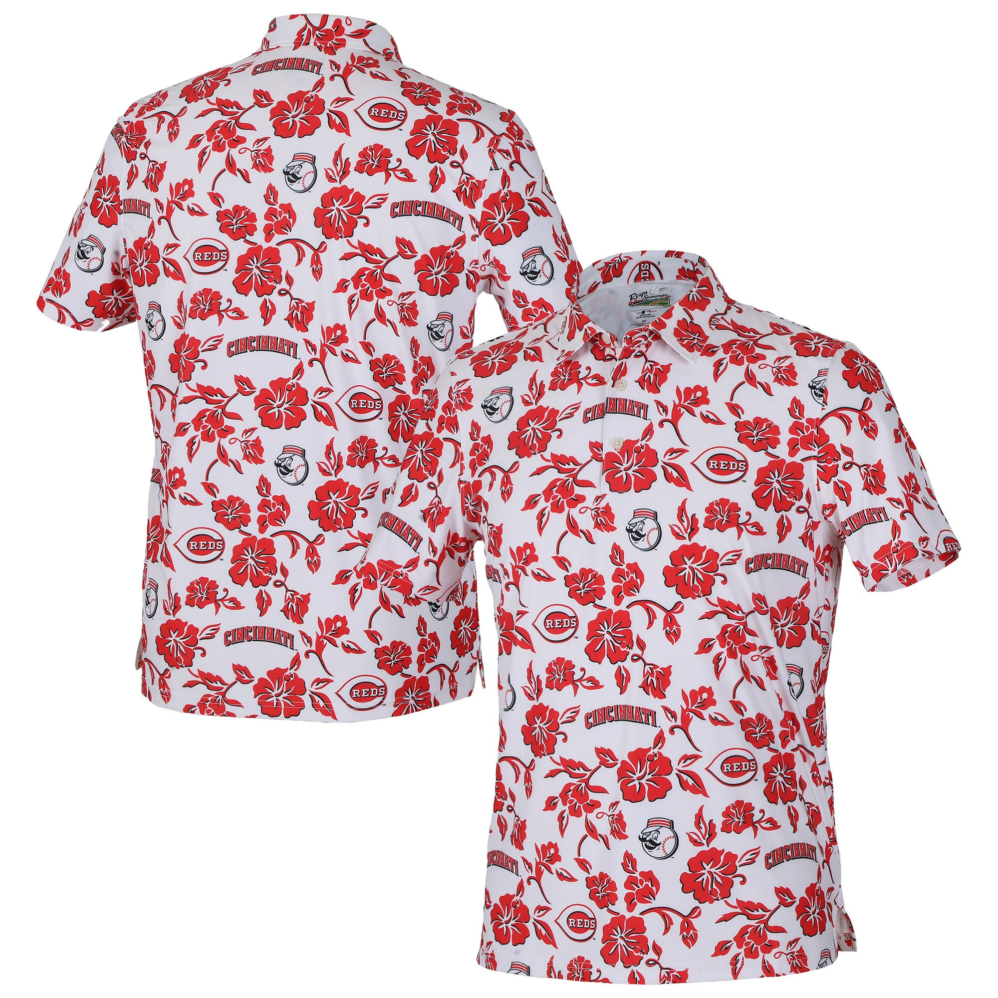 Mens Cincinnati Reds Reyn Spooner White Pua Polo Shirt Merch Gift For Team Pride
