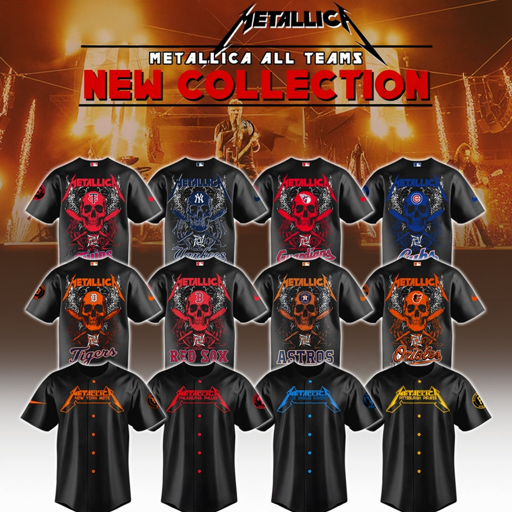 Metallica x MLB All Team Jersey 2025 Metallica MLB Merch Gifts For Fans