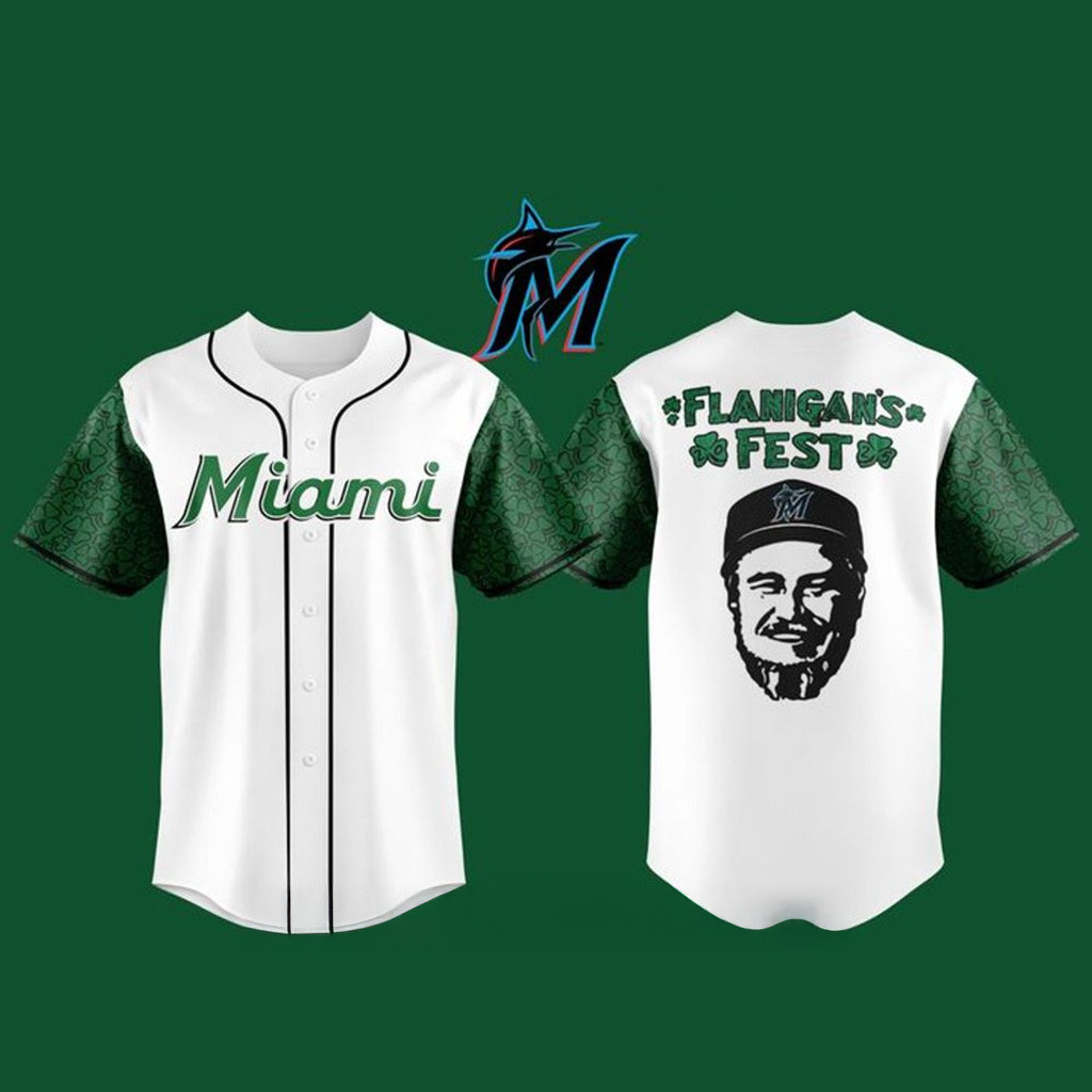 Miami Marlins Flanigan's Fest 2025 Special White Baseball Jersey