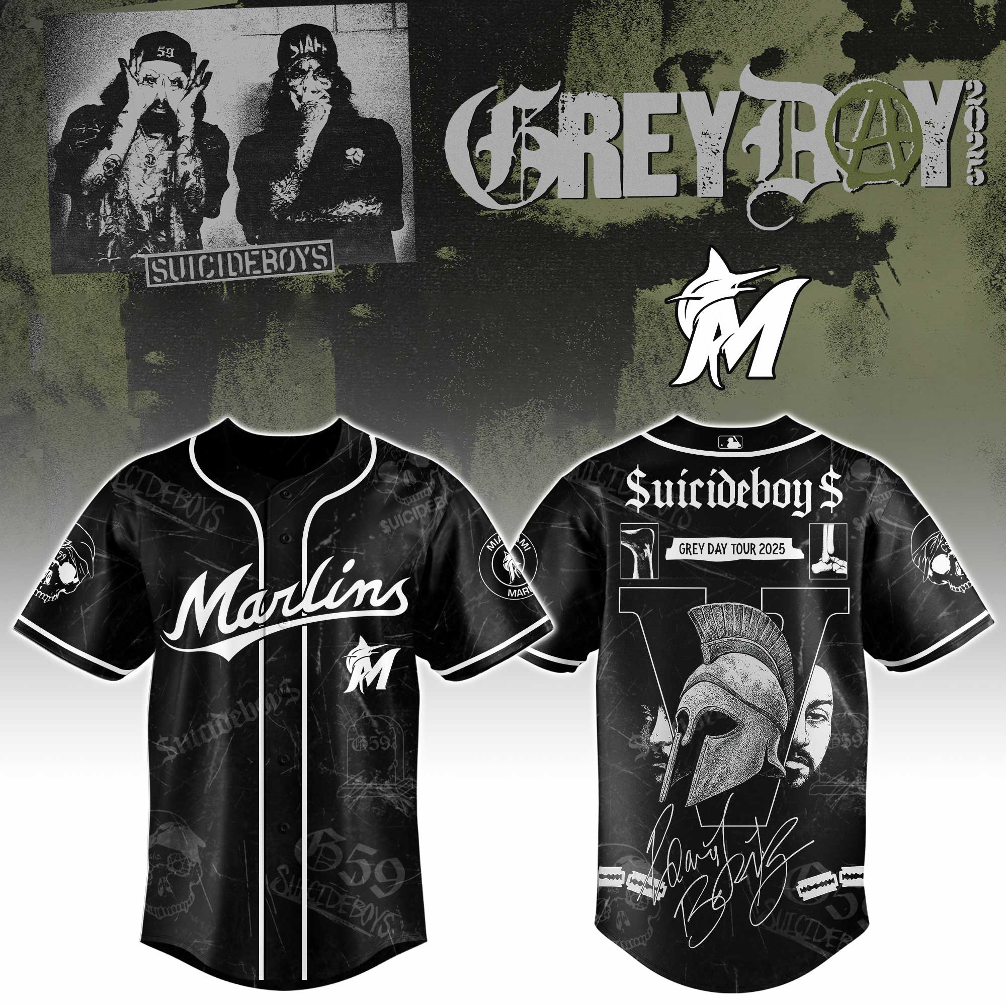 Miami Marlins X Suicideboys G59 Baseball Jersey 2025 Gift For Baseball Fans