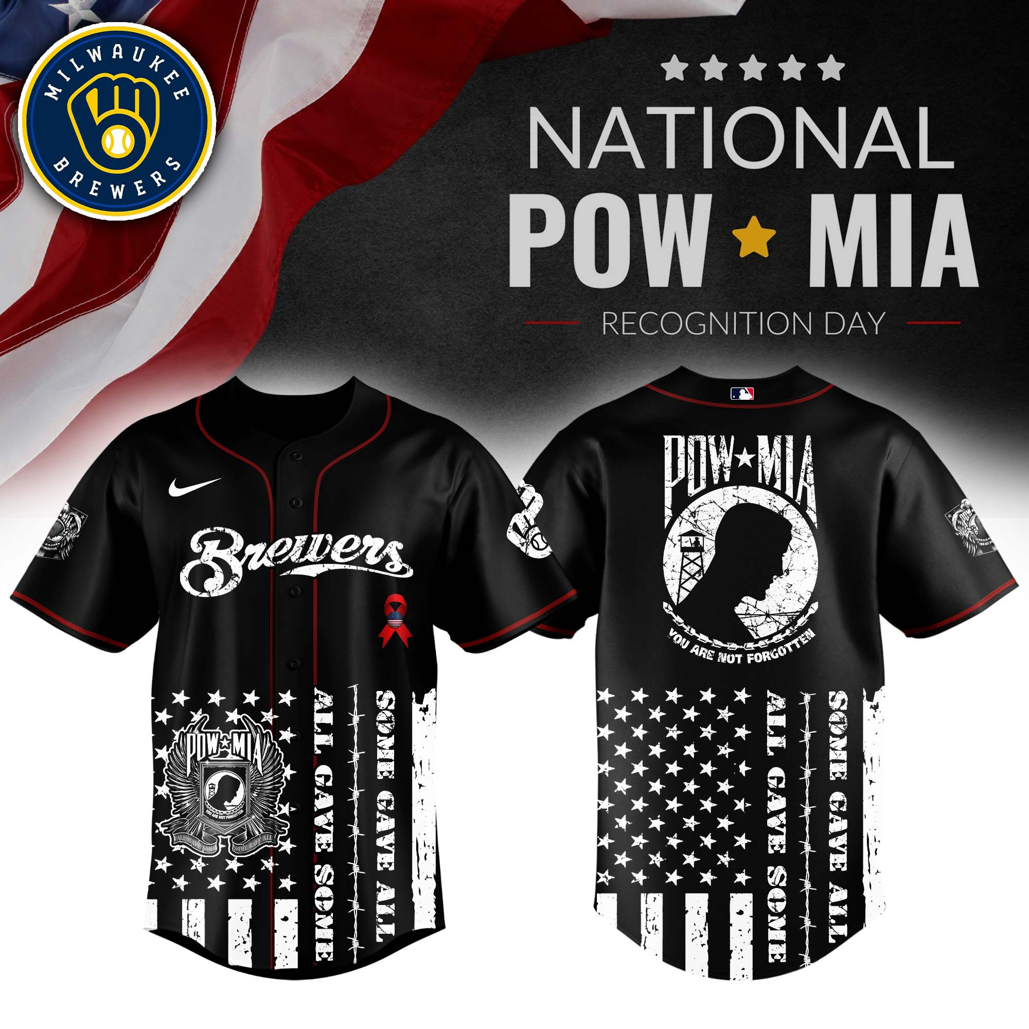 Milwaukee Brewers Mlb X National Powmia Recognition Day Baseball Jersey For Fans