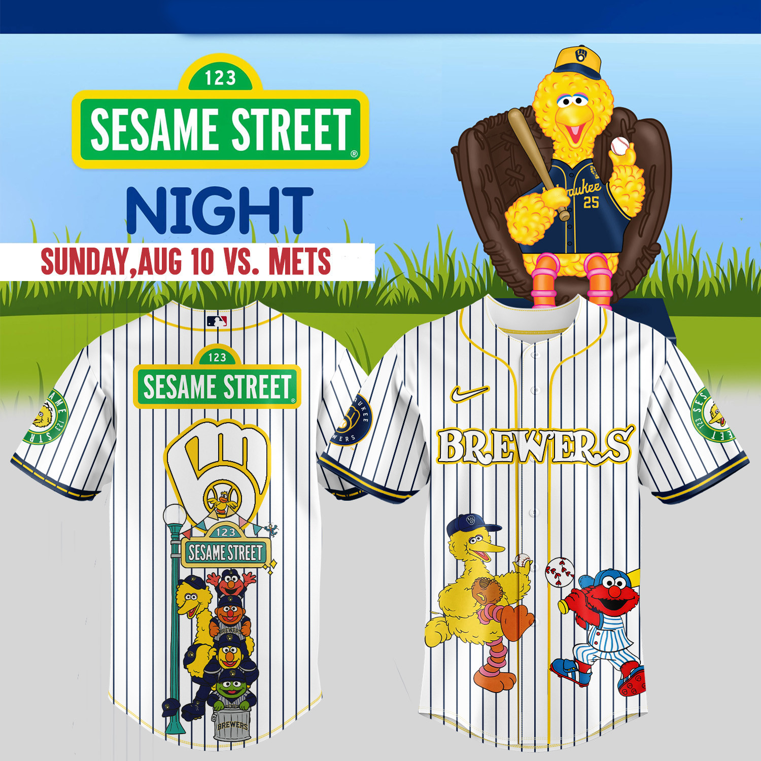 Milwaukee Brewers Sesame Street Night Jersey