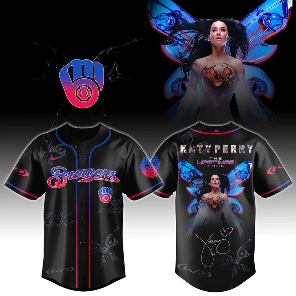 Milwaukee Brewers X Katy Perry The Lifetimes Tour 2025 Jersey Milwaukee Brewers Merch Fans Gifts