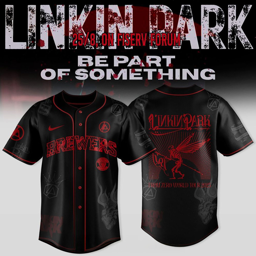 Milwaukee Brewers X Linkin Park From Zero World Tour 2025 Jersey Milwaukee Brewers Merch