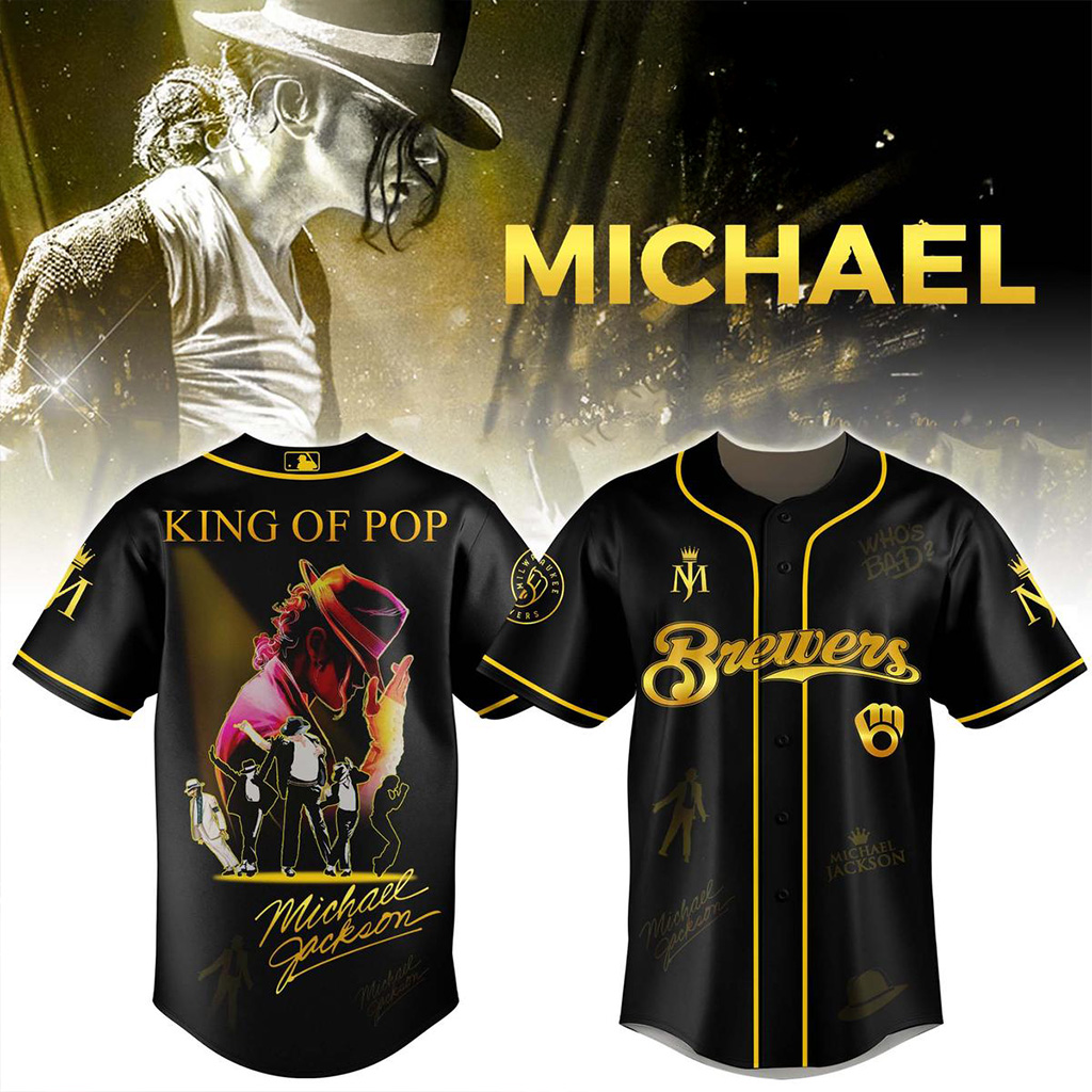 Milwaukee Brewers X Michael Jackson King Of Pop Jersey Milwaukee Brewers Merch Gifts For Him