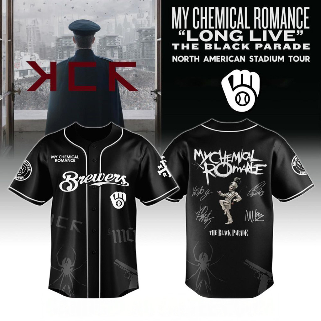 Milwaukee Brewers X My Chemical Romance Long Live The Black Parade Tour Jersey Brewers Merch