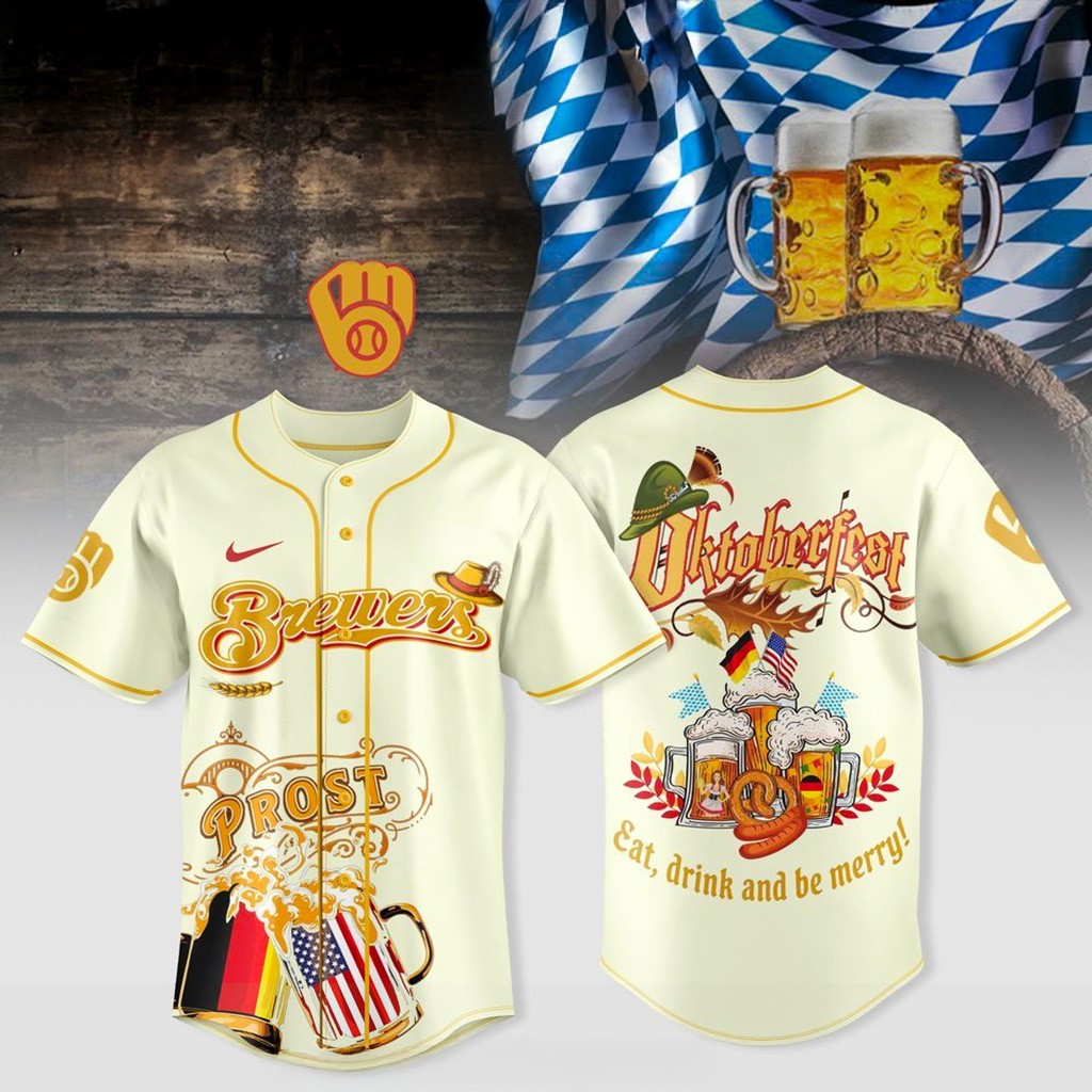 Milwaukee Brewers X Oktoberfest Home Runs Hops 2025 Jersey Brewers Merch Gifts For Fan