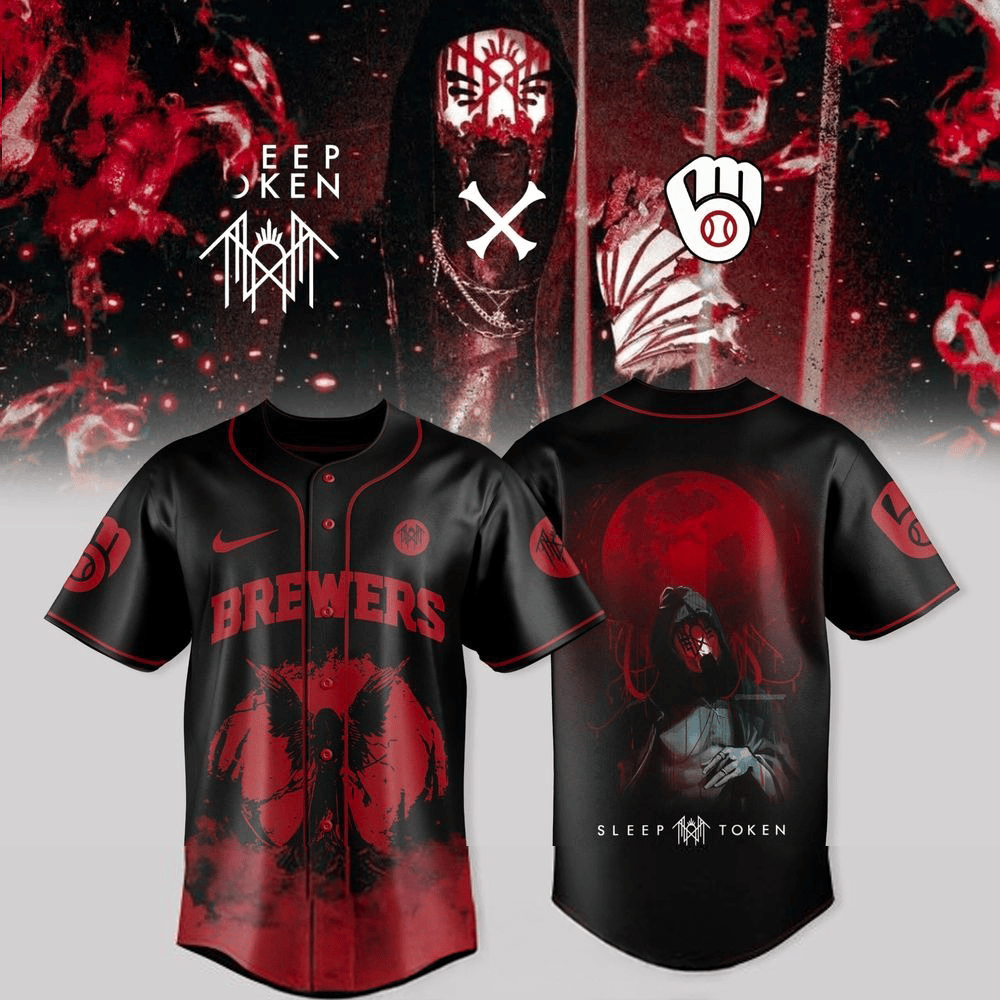 Milwaukee Brewers X Sleep Token Even In Arcadia Tour Baseball Jersey Brewers Merch Fan Gifts