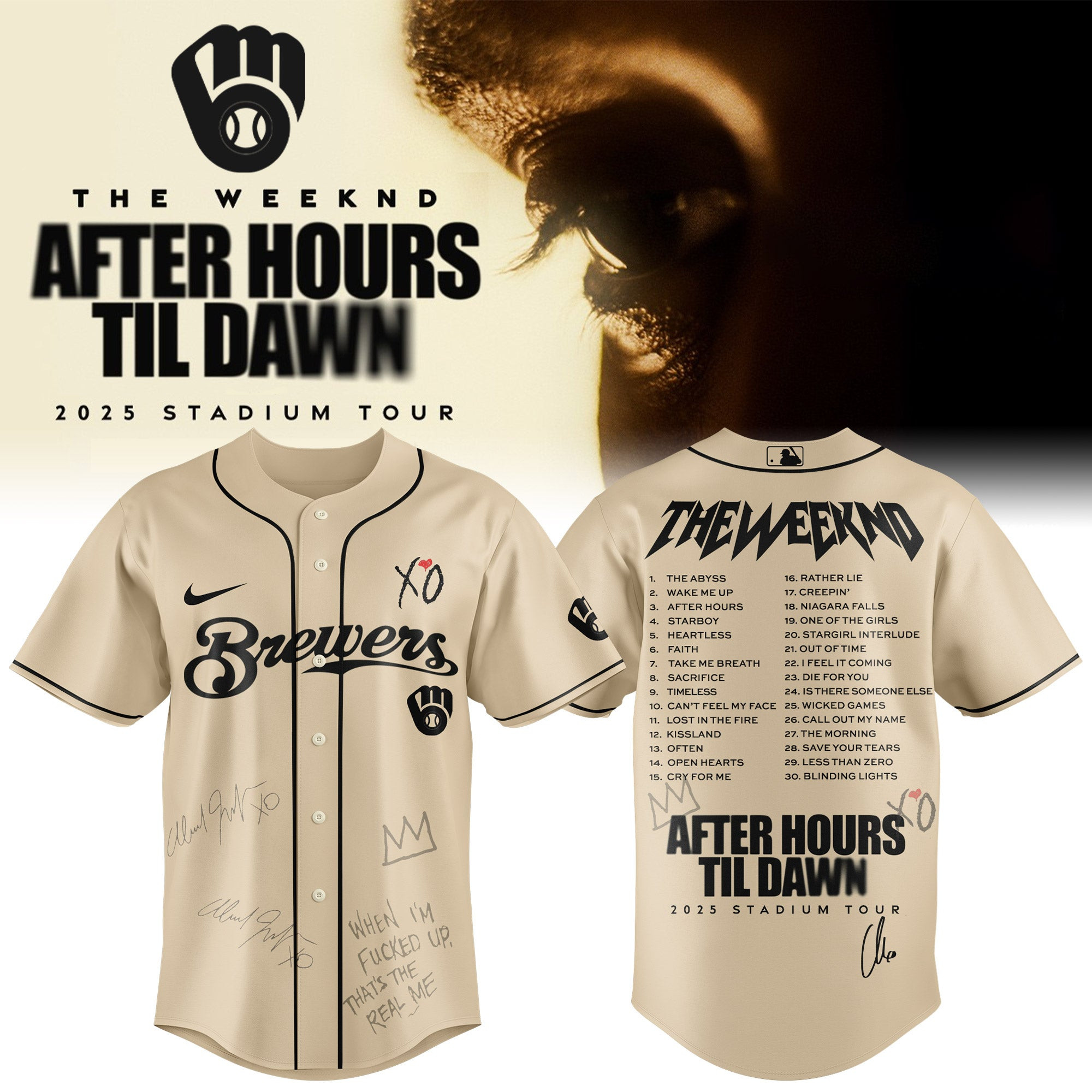 Milwaukee Brewers x The Weeknd After Hours Til Dawn Jersey