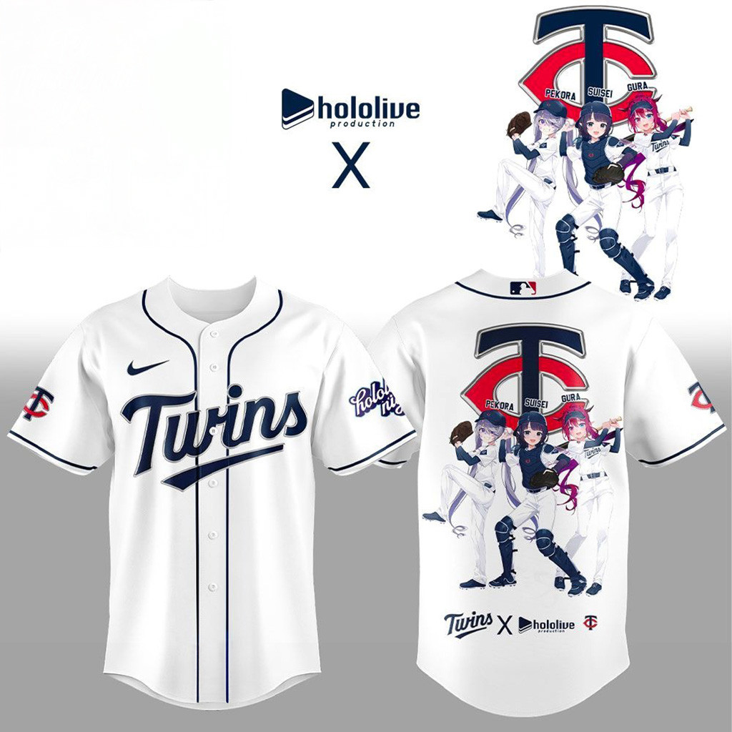 Minnesota Twins Hololive Night Collaboration Jersey Twins Merch Gifts For Baseball Fans