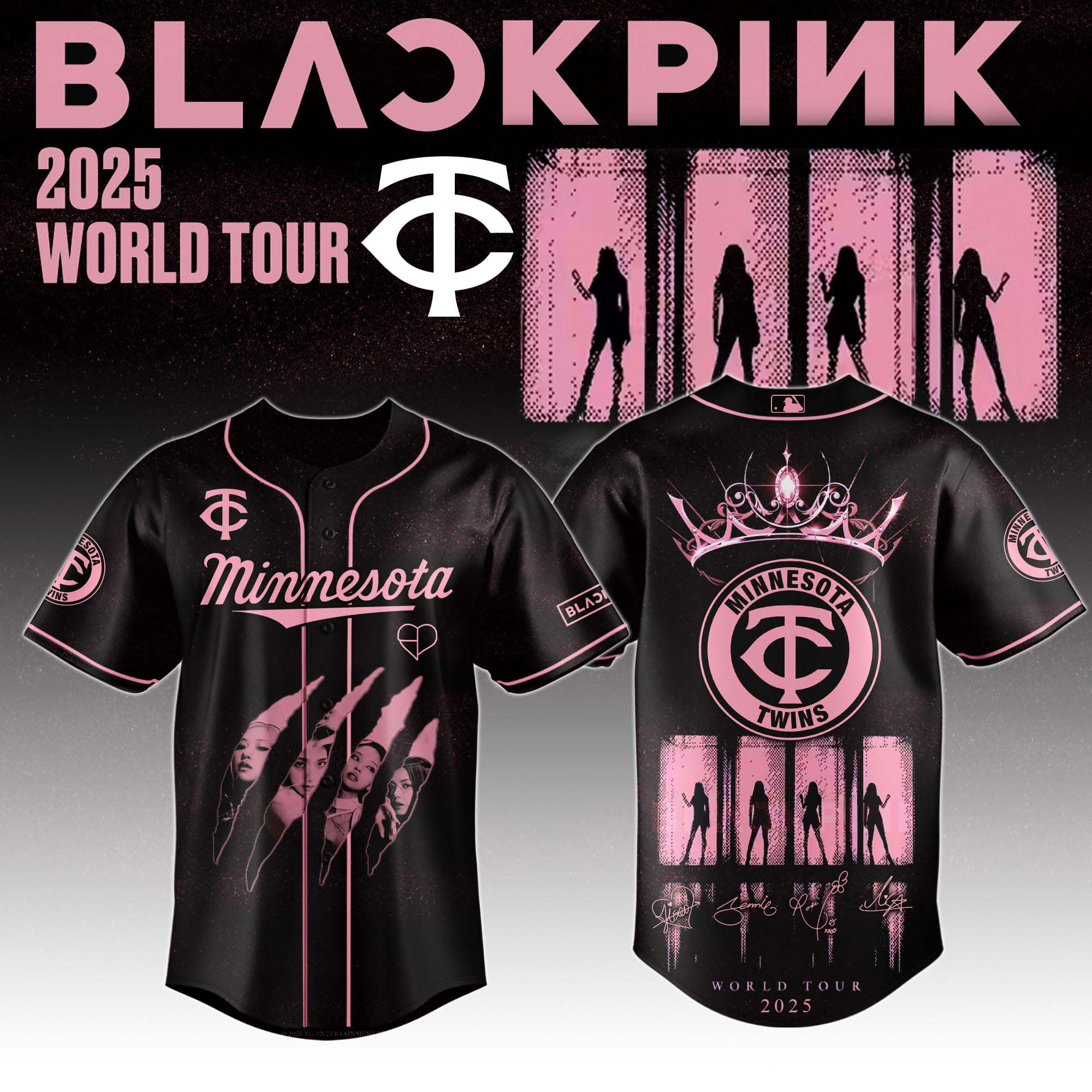 Minnesota Twins Mlb X Black Pink World Tour Baseball Jersey For Fans Twins Merch