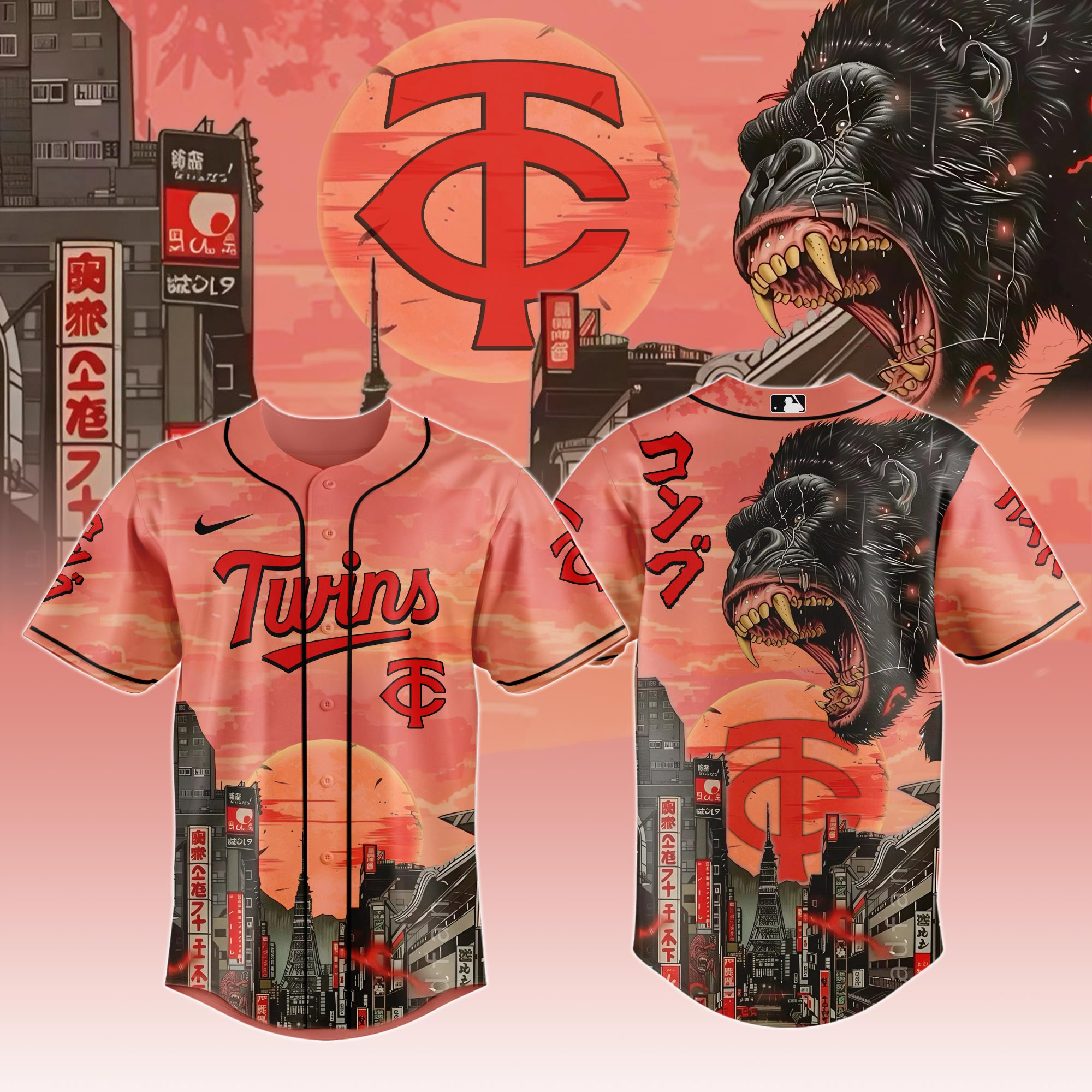 Minnesota Twins Mlb X Japanese Heritage Kong Baseball Jersey For Fans