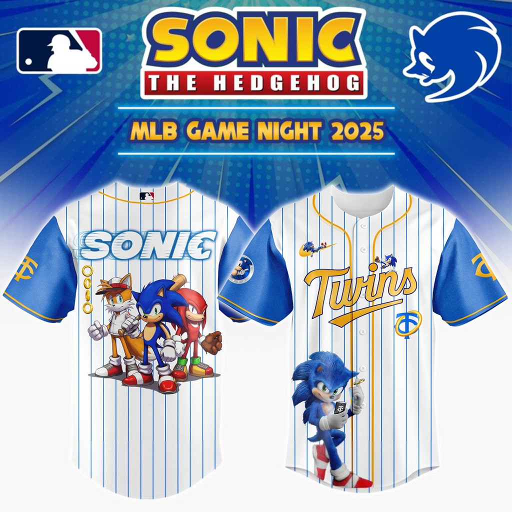 Minnesota Twins MLB X Sonic Game Night Baseball Jersey Minnesota Twins Merch Fans Gifts