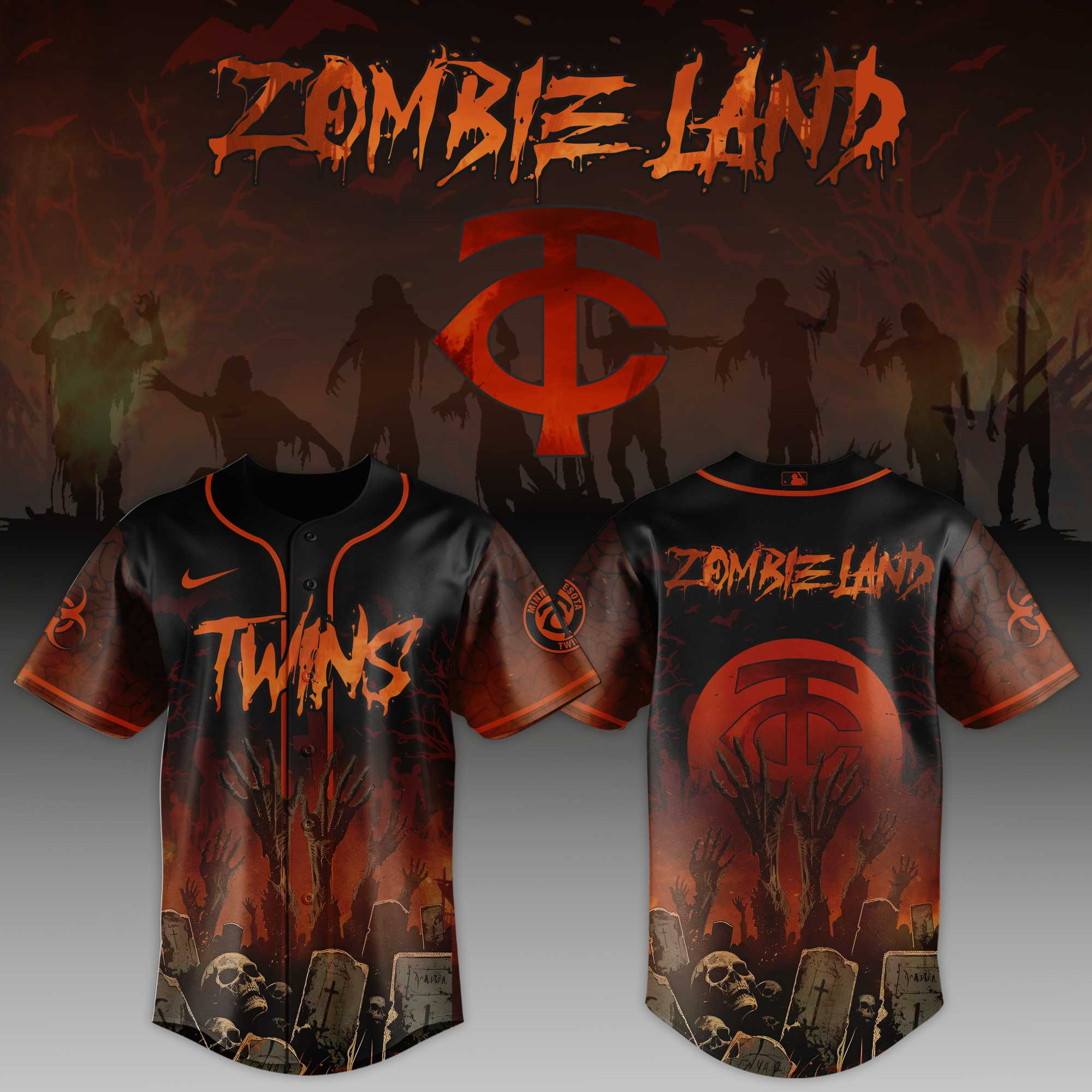 Minnesota Twins Mlb X Zombie Land Baseball Jersey For Fans