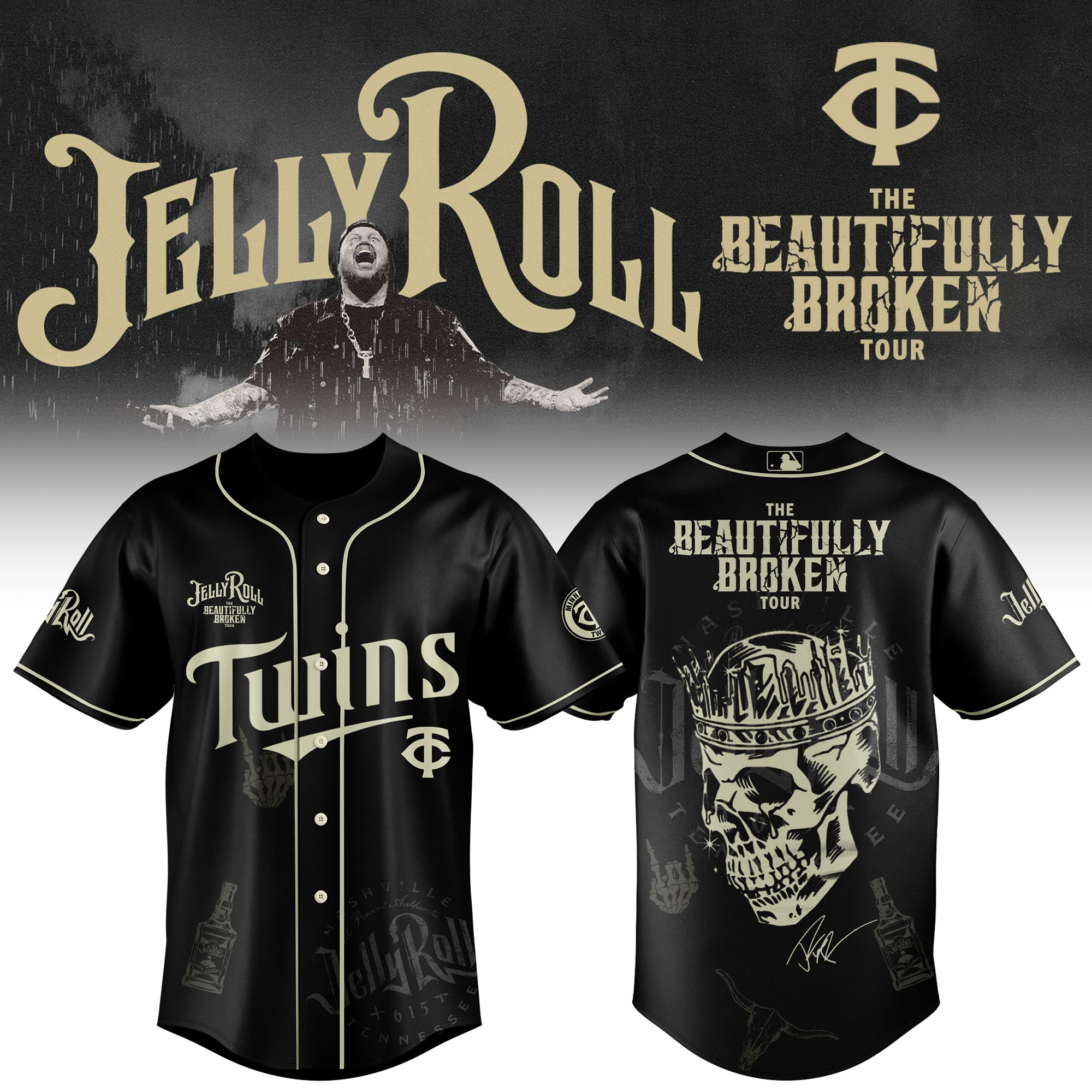 Minnesota Twins X Jelly Roll Baseball Jersey 2025 Gift For Jelly Roll Fans