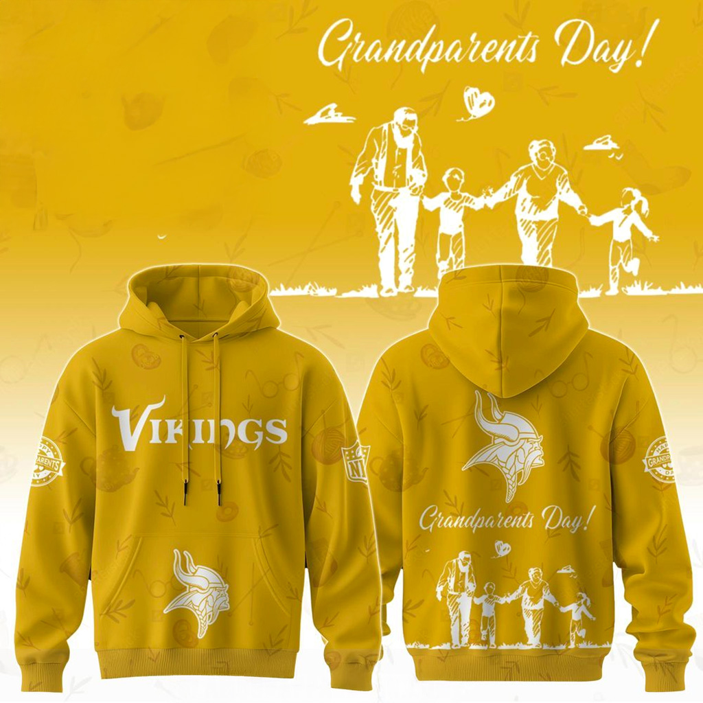 Minnesota Vikings X Grandparents Day 2025 Hoodie Minnesota Vikings Merch Gifts For Grandma