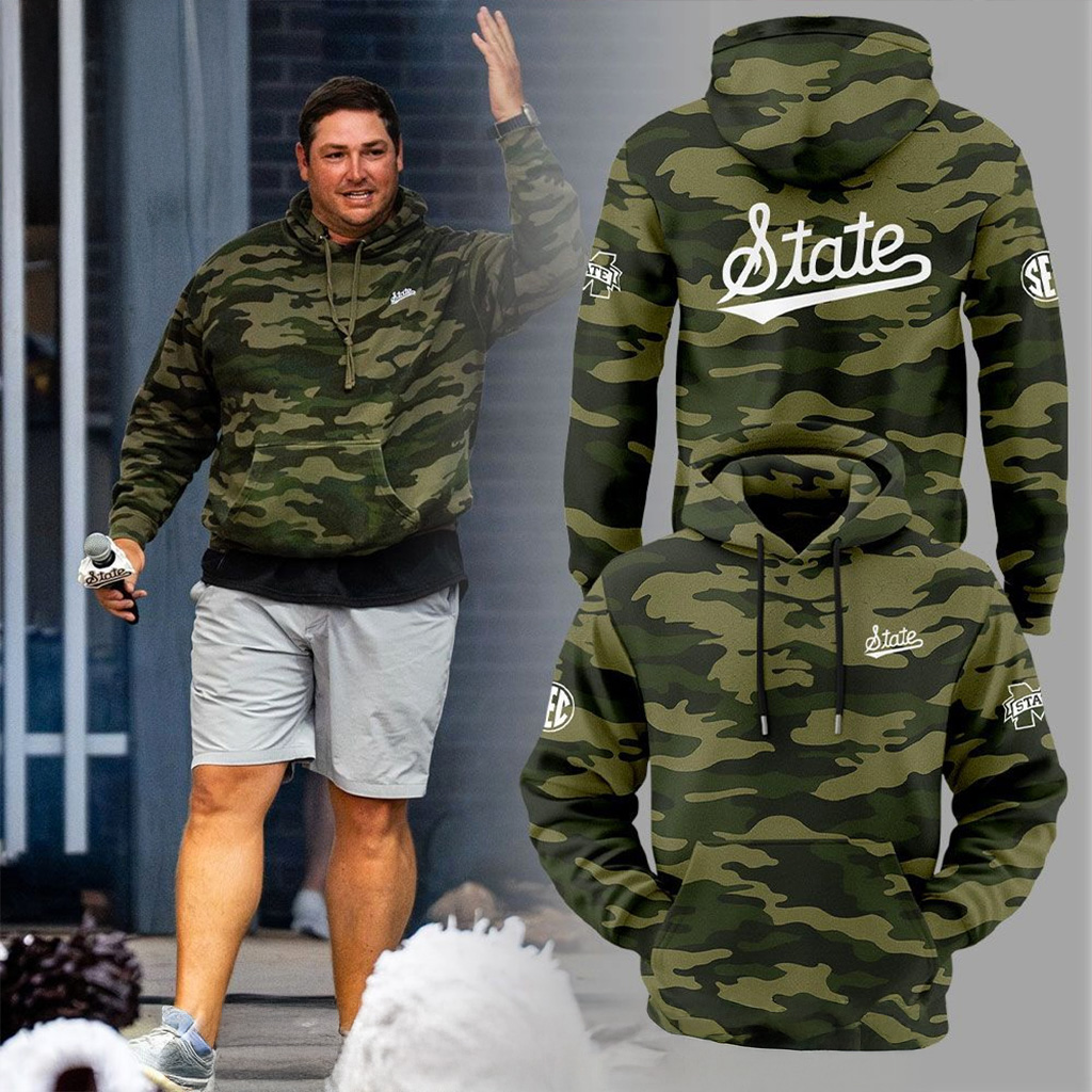 Mississippi State Bulldogs X Coach Jeff Lebby Camo Hoodie Mississippi State Bulldogs Merch