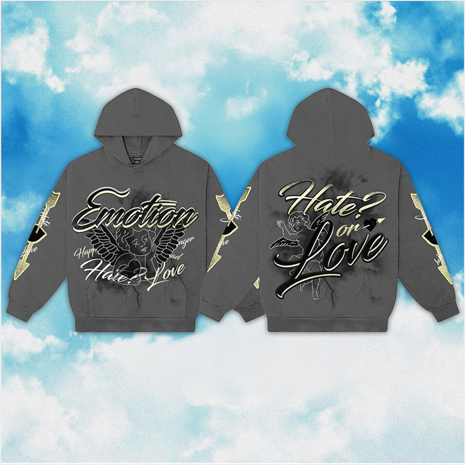 Mixed Emotions Hoodie Charcoal Hate On Love Hoodie Mixed Emotions Merch Birthday Gift Ideas