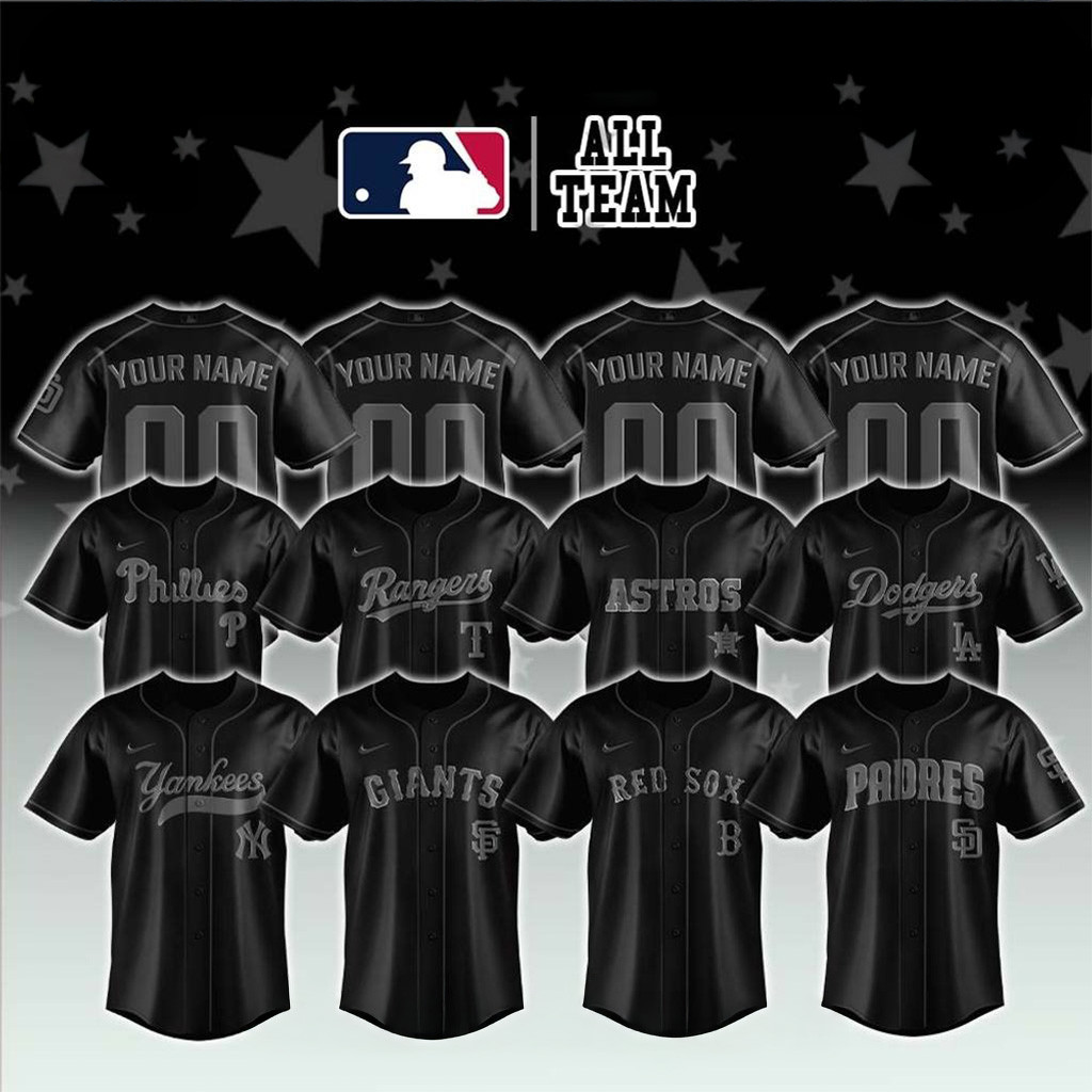 MLB All Teams x Black Lights Out Baseball Jersey MLB Merch Gifts For Fans