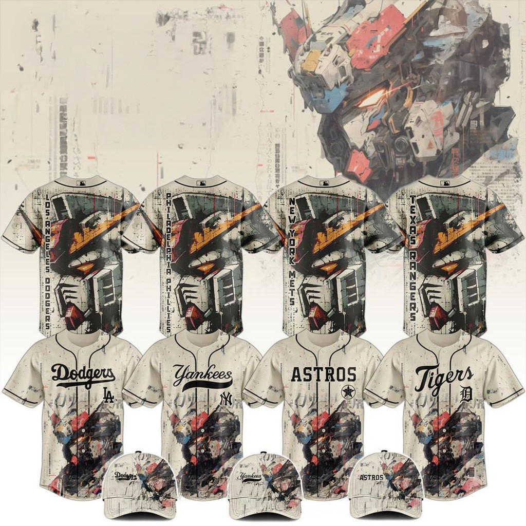 MLB All Teams X Gundam Robot Japan 2025 Special Baseball Jersey MLB Merch Gifts For Fans