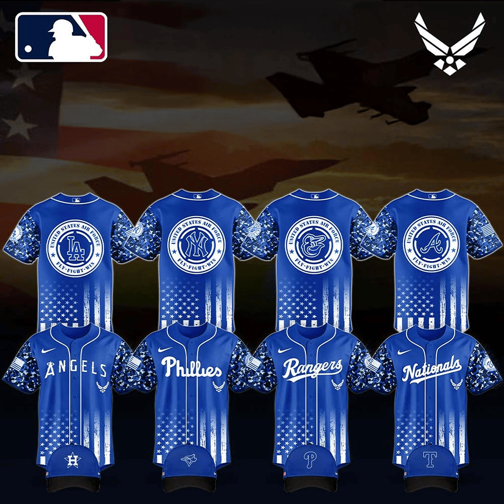 MLB x United States Air Force Military Appreciation Night 2025 Baseball Jersey Father's Day Gifts