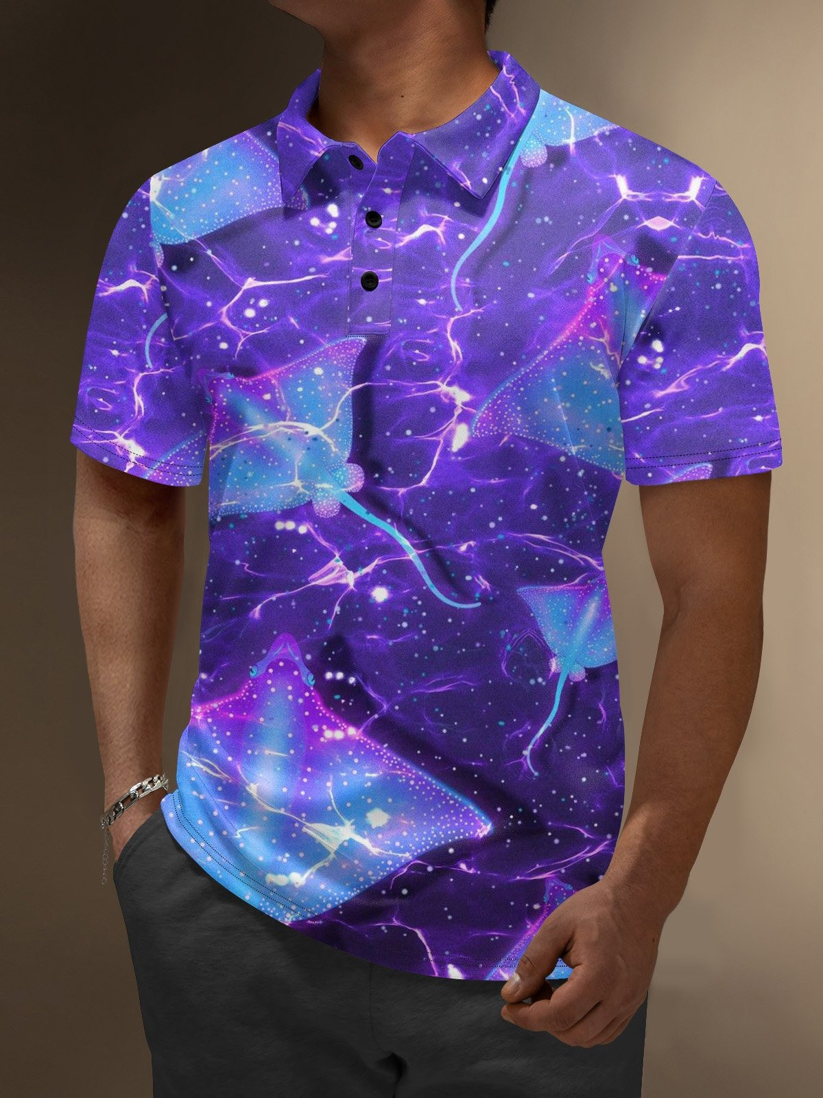 Moisture Wicking Devil Rays Ocean Golf Polo Shirt