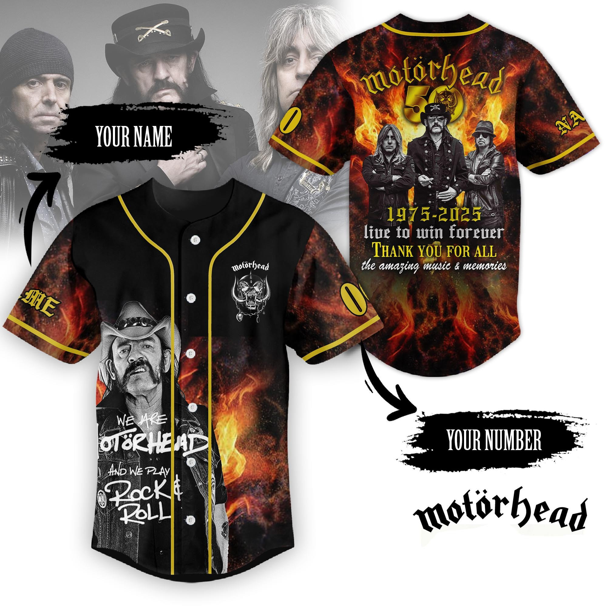 Motorhead Music Personalized Baseball Jersey For Fans