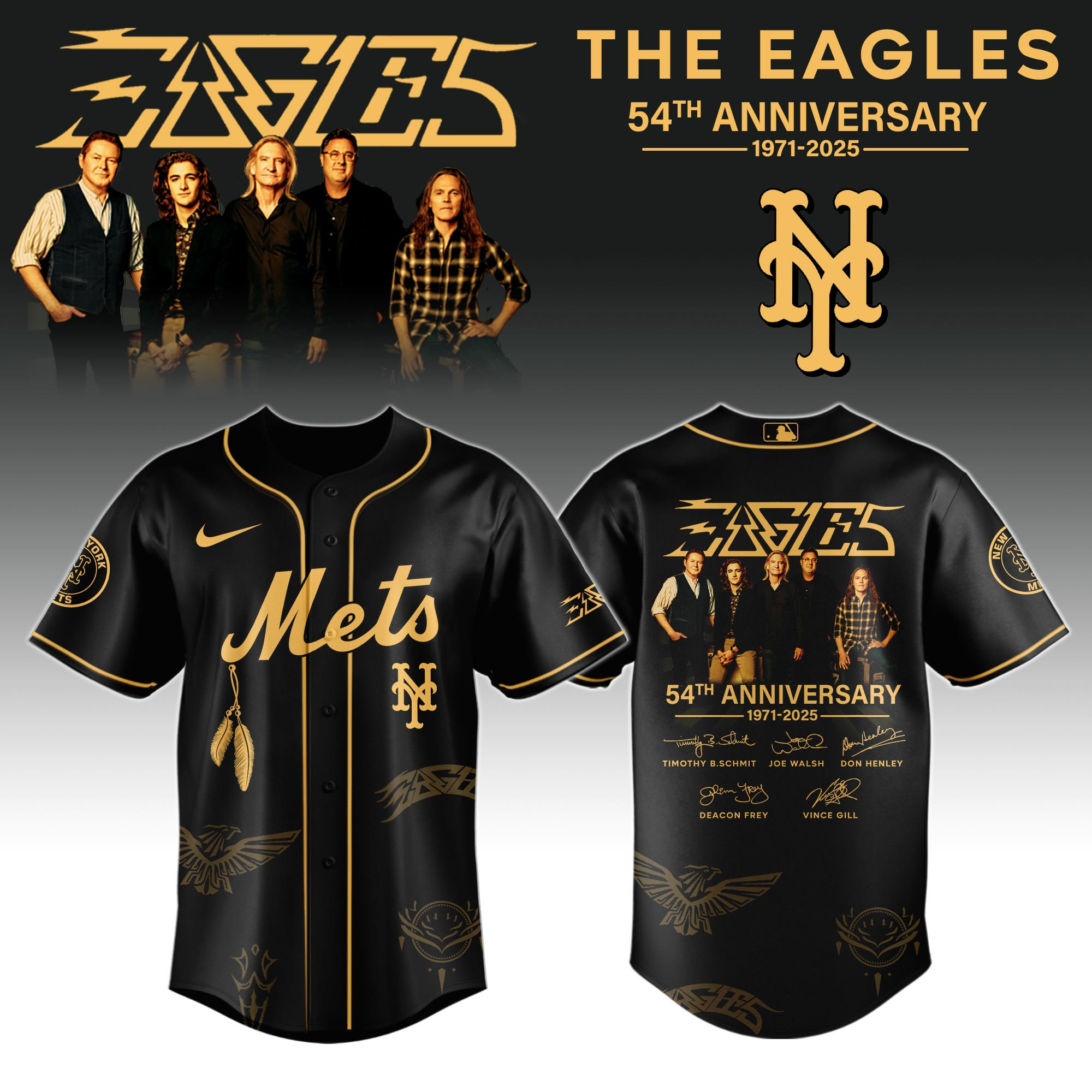 N Y Mets X Eagles Band Music Jersey 2025 Gift For Baseball Lovers