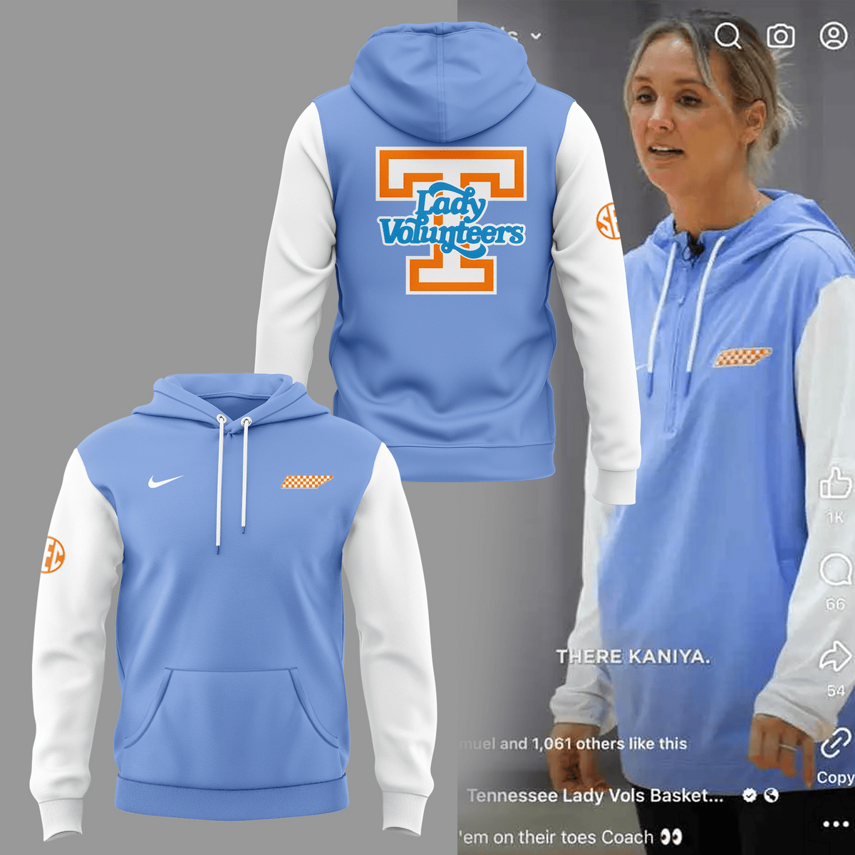 New Lady Vols 2025 Blue Hoodie Gift Ideas For Basketball Lovers