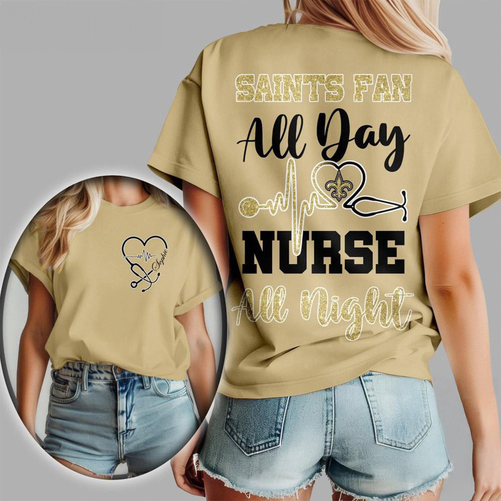 New Orleans Saints NFL All Day Nurse All Night Shirt Saints Merch Presents For Football Lovers