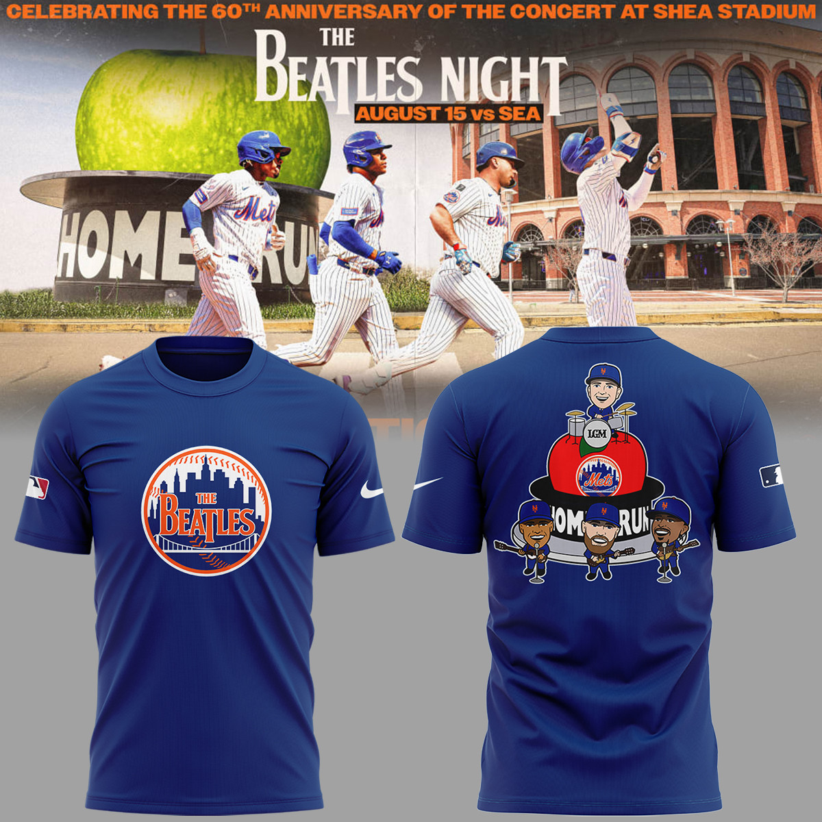 New York Mets Fab Four The Beatles Night 2025 T-shirt Cool Gifts For Baseball Lovers