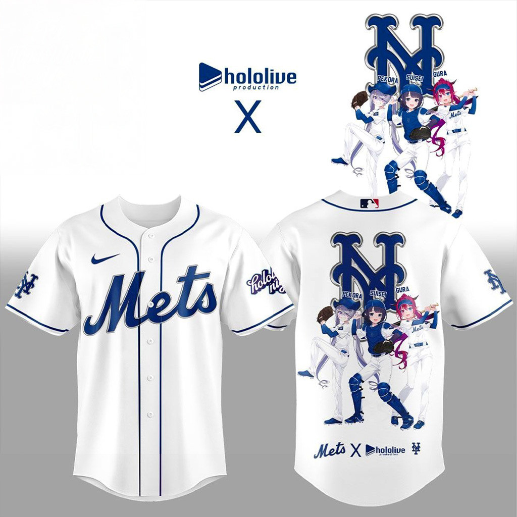 New York Mets Hololive Night Collaboration Jersey New York Mets Merch Gifts For Baseball Lovers