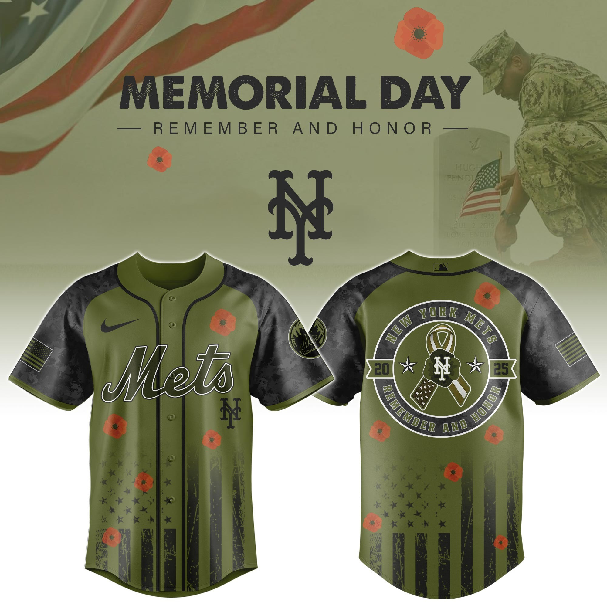 New York Mets MLB x Memorial Day Edition Jersey 2025 New York Mets Merch Fans Gifts