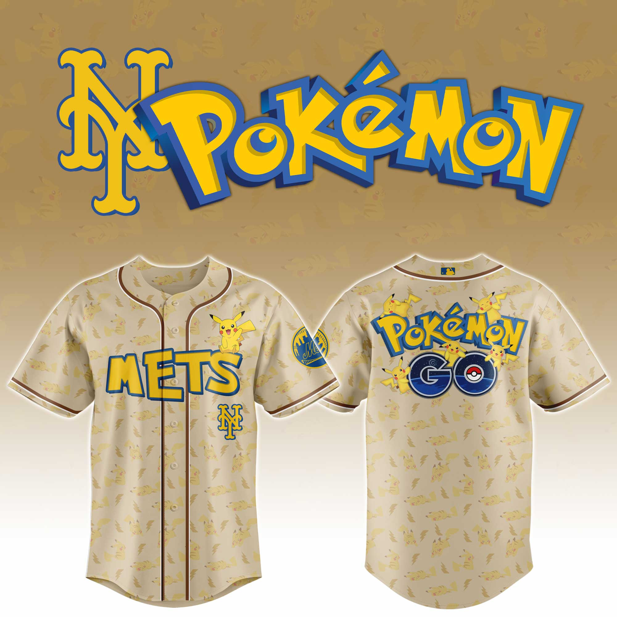 New York Mets Mlb X Pokemon Go Master Baseball Jersey For Fans