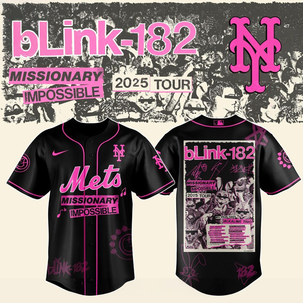 New York Mets X Blink 182 Missionary Impossible Tour 2025 Jersey Mets Merch Her Gift