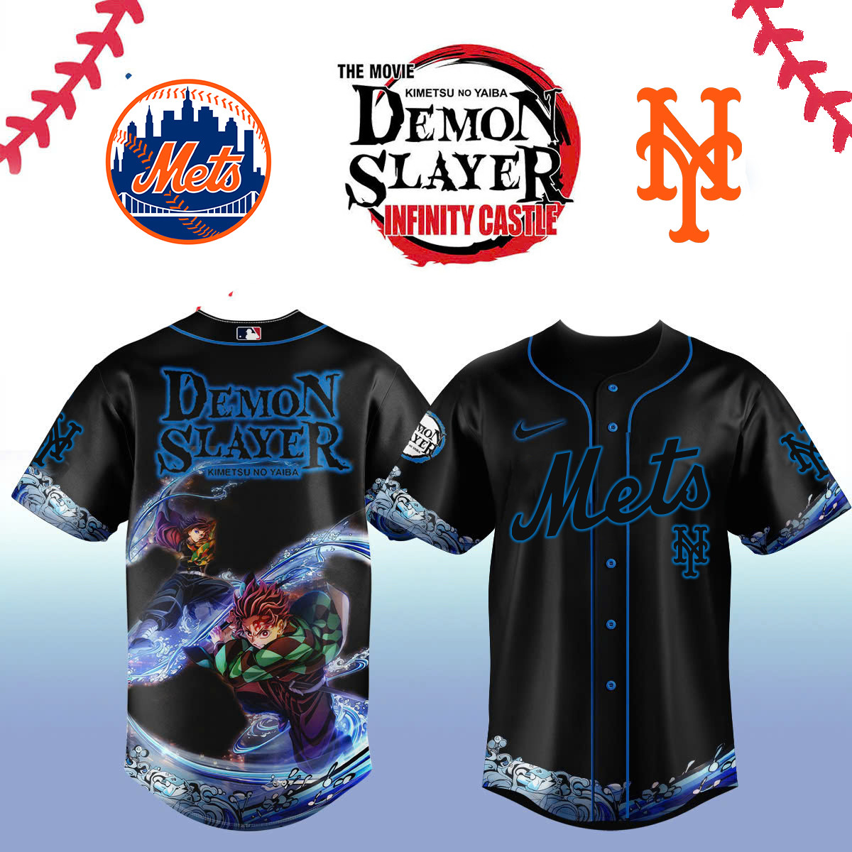 New York Mets x Demon Slayer Tanjiro Jersey 2025 Gift Ideas For Baseball Fans