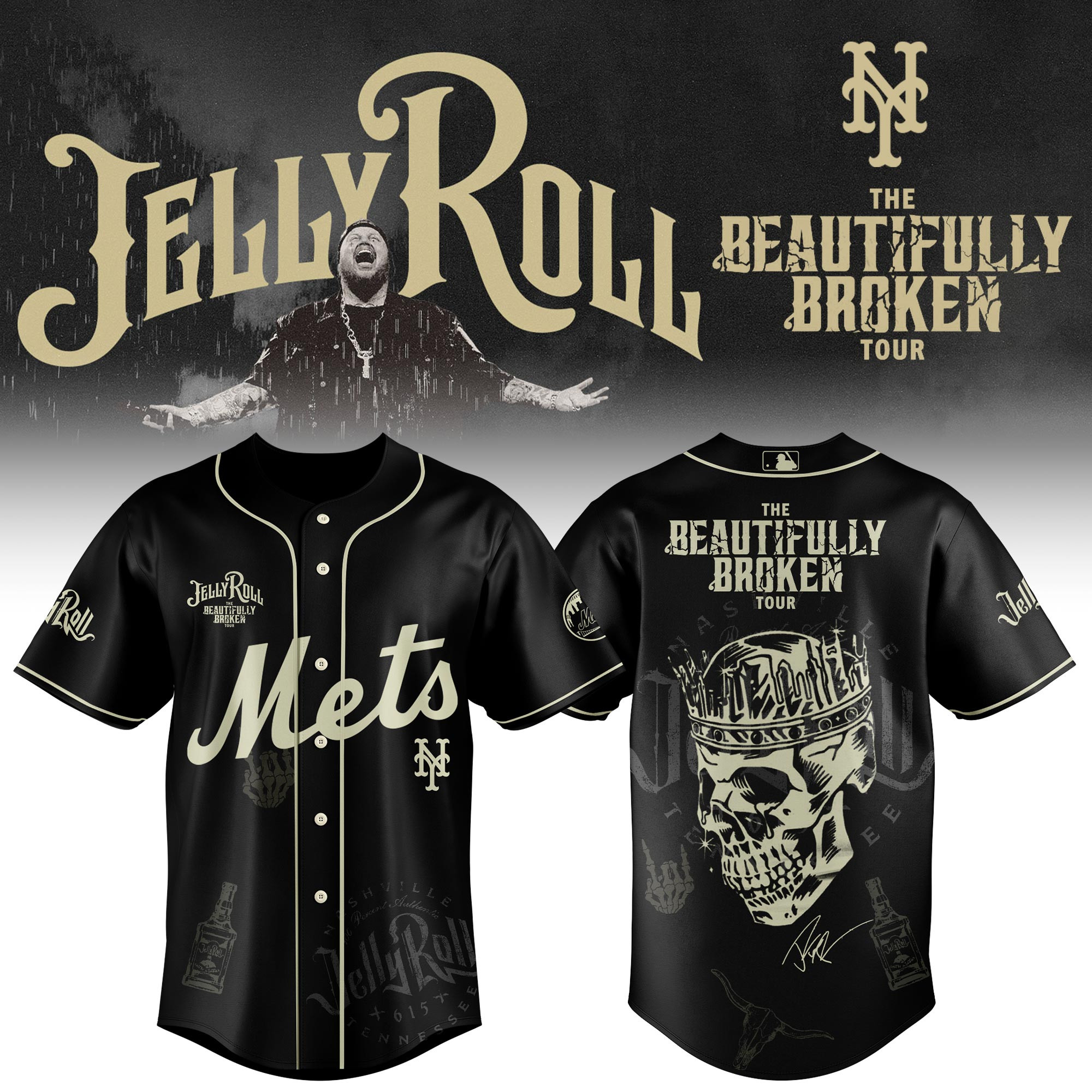 New York Mets X Jelly Roll Baseball Jersey 2025 Gift For Jelly Roll Fans
